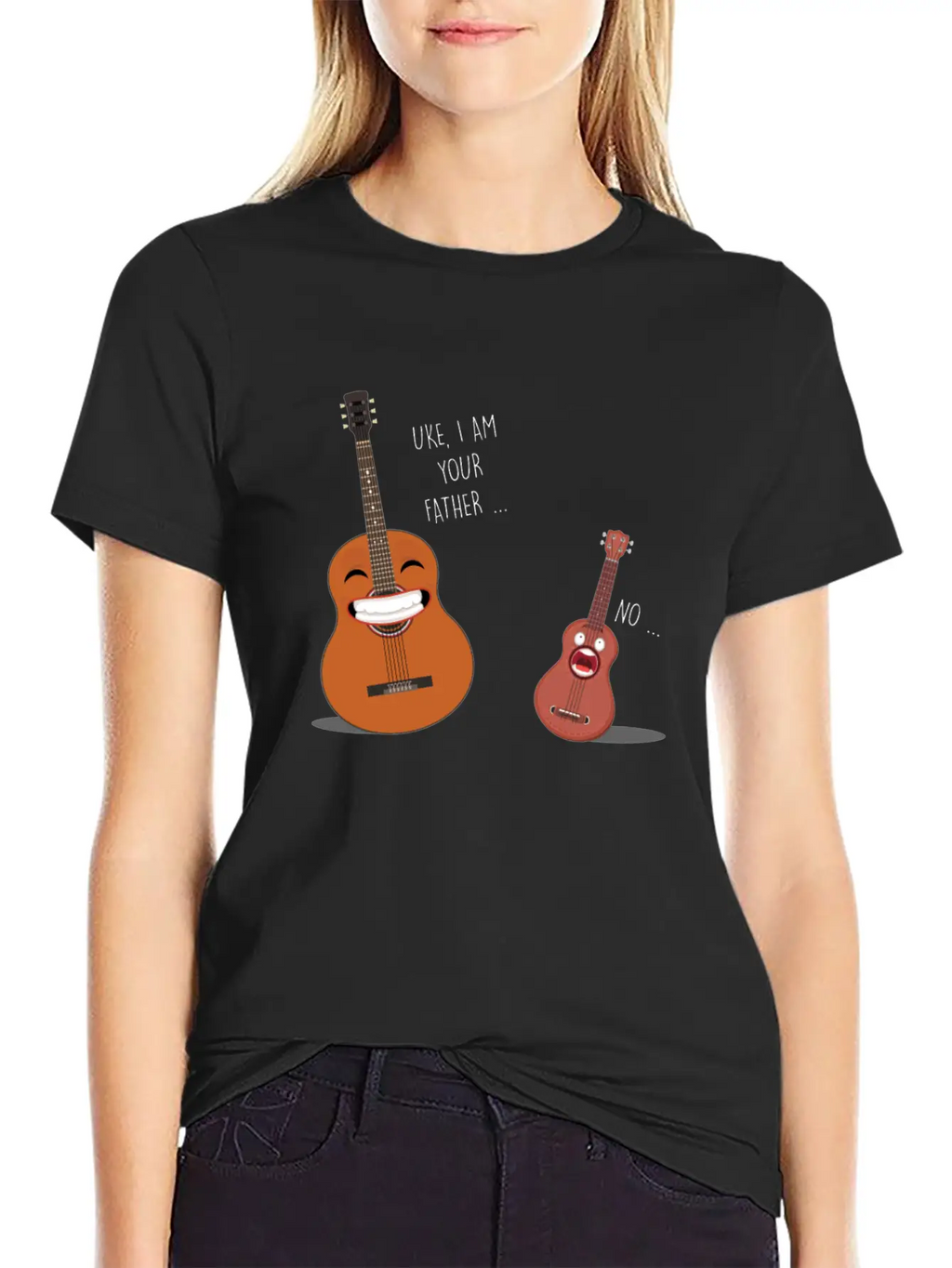 Uke Father Guitar Ukulele Acoustic Instrument Gift Relaxed Everyday Tee – Lightweight And Durable Cotton