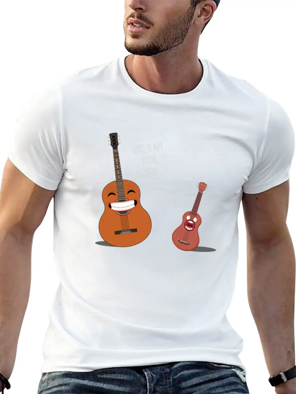Uke Father Guitar Ukulele Acoustic Instrument Gift Relaxed Everyday Tee – Lightweight And Durable Cotton