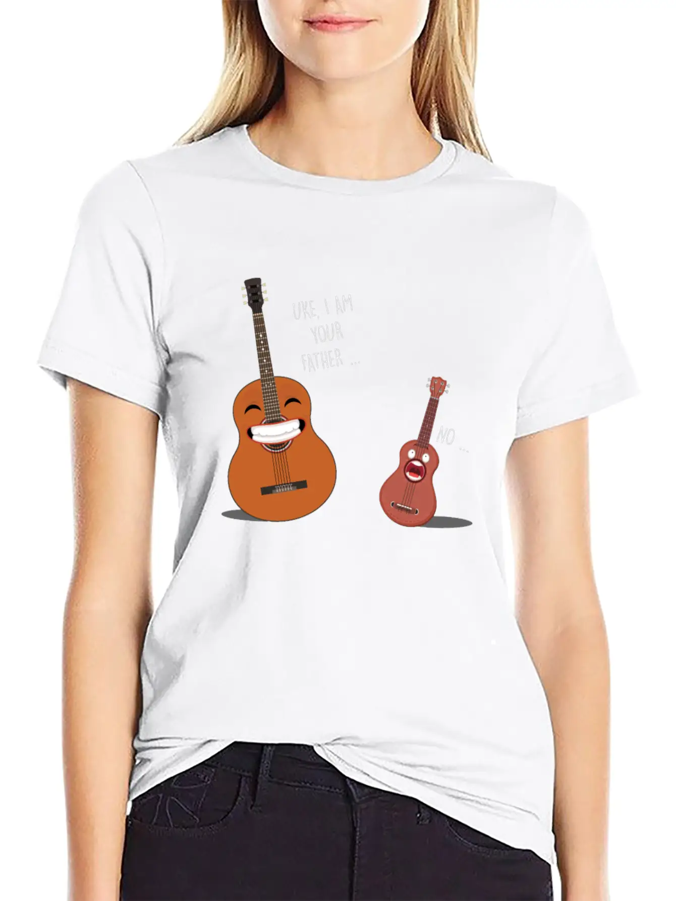 Uke Father Guitar Ukulele Acoustic Instrument Gift Relaxed Everyday Tee – Lightweight And Durable Cotton