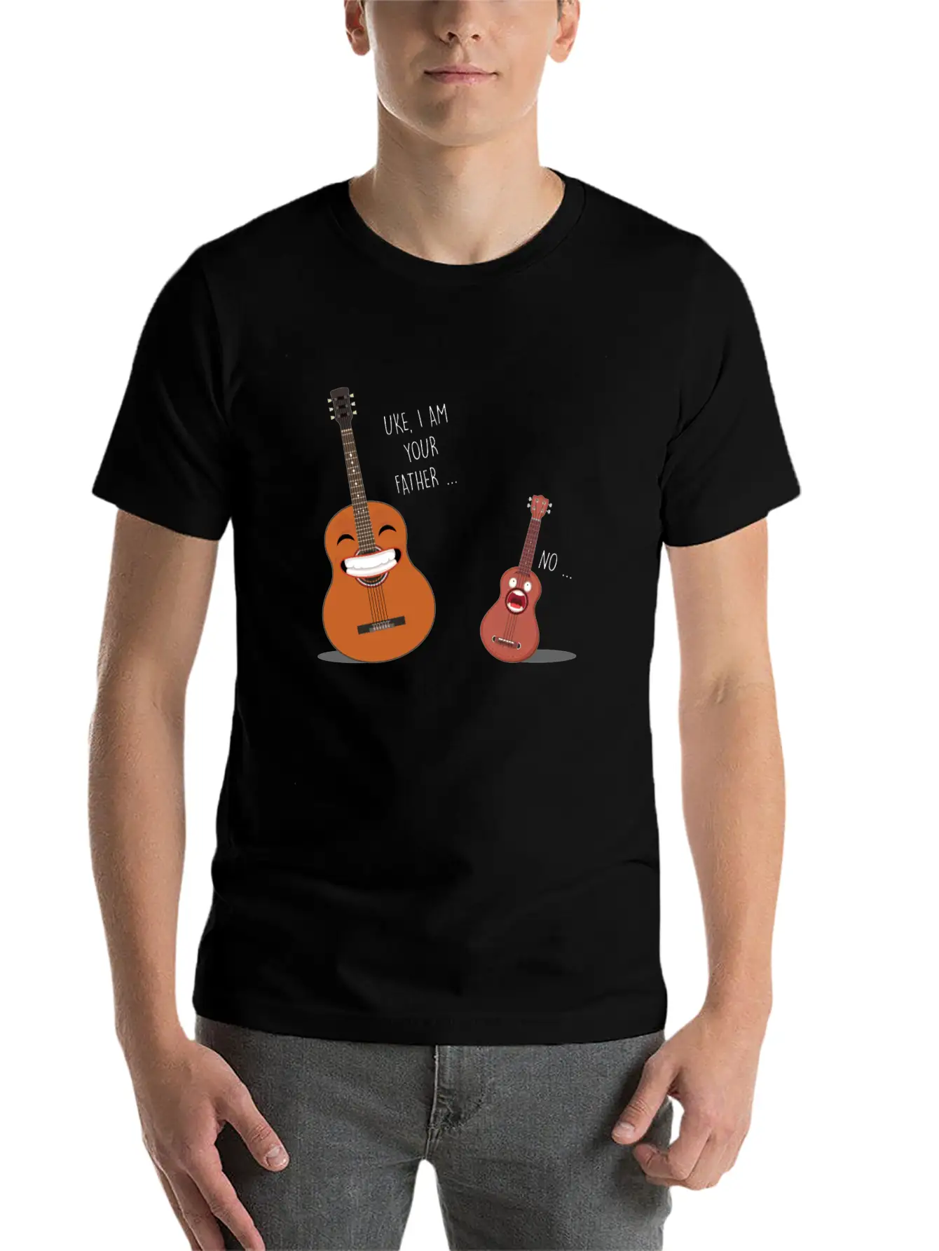 Uke Father Guitar Ukulele Acoustic Instrument Gift Relaxed Everyday Tee – Lightweight And Durable Cotton