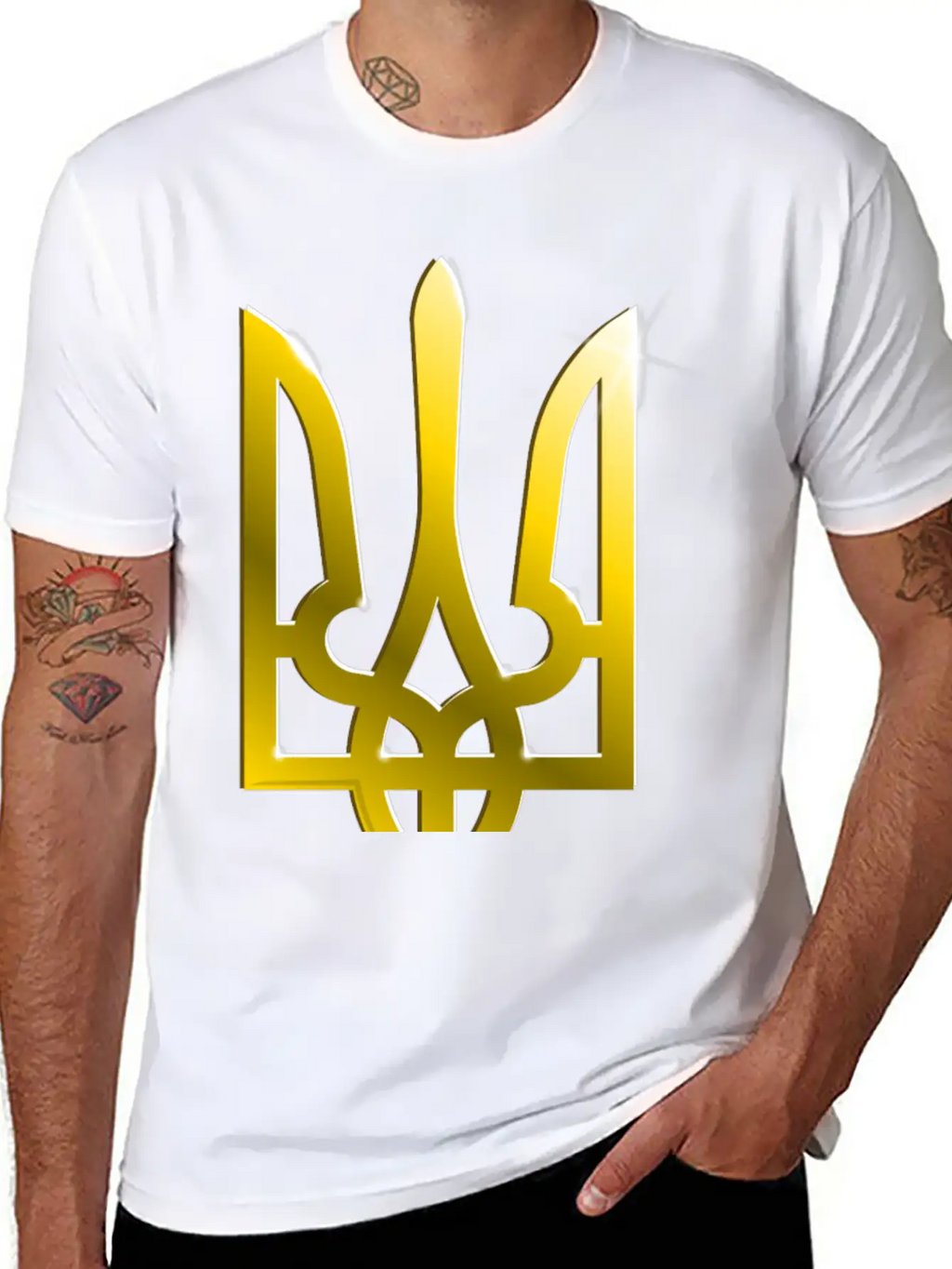 Ukraine Coat Of Arms Gradient Breathable Graphic T-Shirt – Perfect For Casual Days
