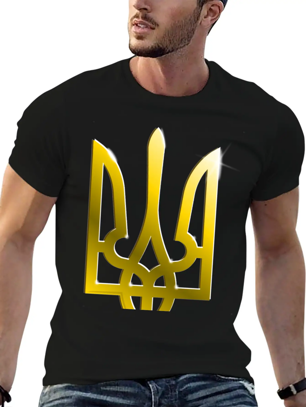 Ukraine Coat Of Arms Gradient Breathable Graphic T-Shirt – Perfect For Casual Days