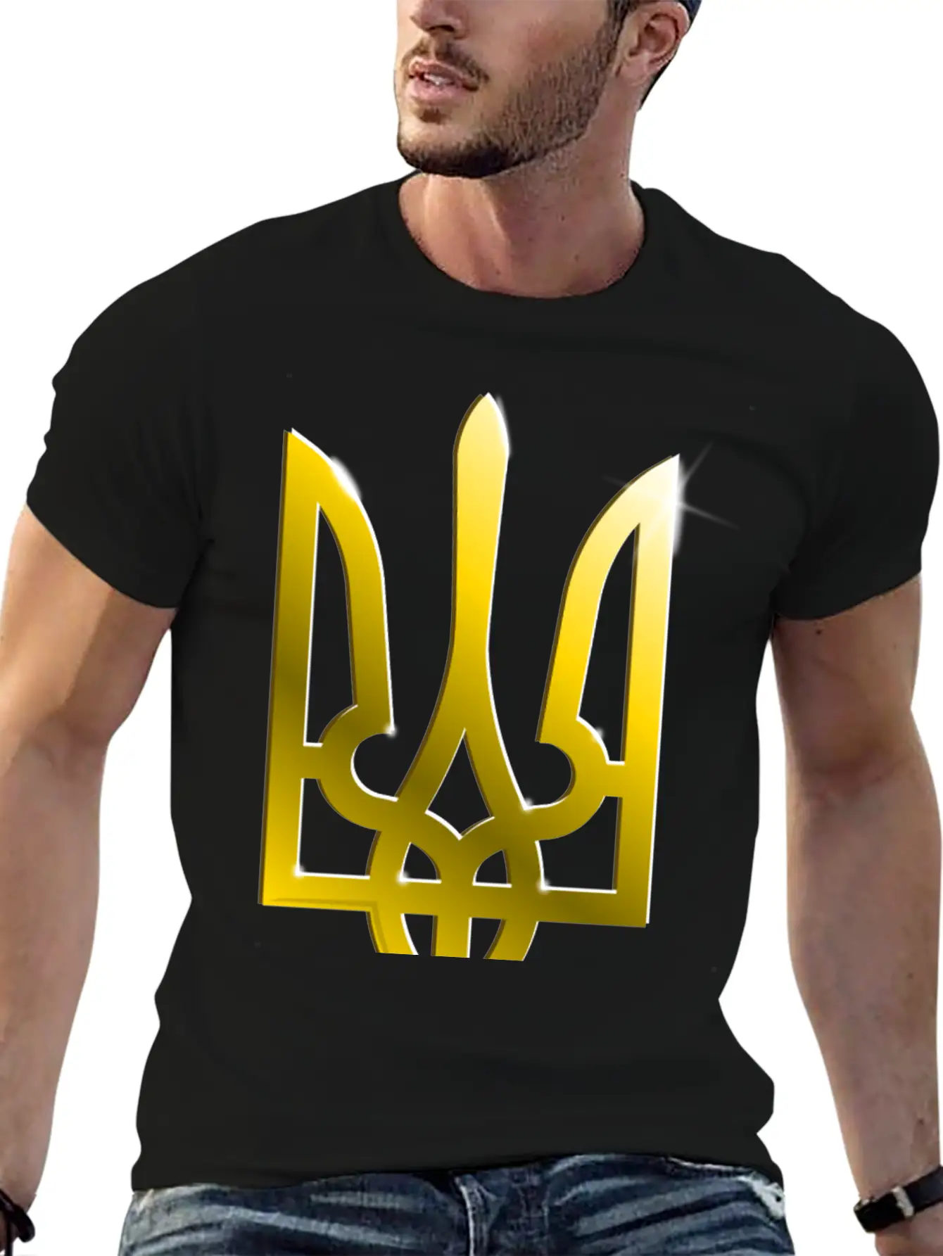 Ukraine Coat Of Arms Gradient Breathable Graphic T-Shirt – Perfect For Casual Days