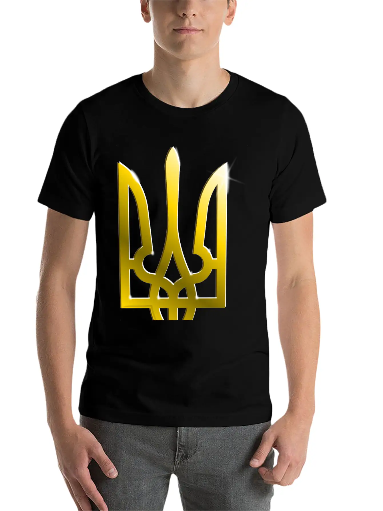 Ukraine Coat Of Arms Gradient Breathable Graphic T-Shirt – Perfect For Casual Days