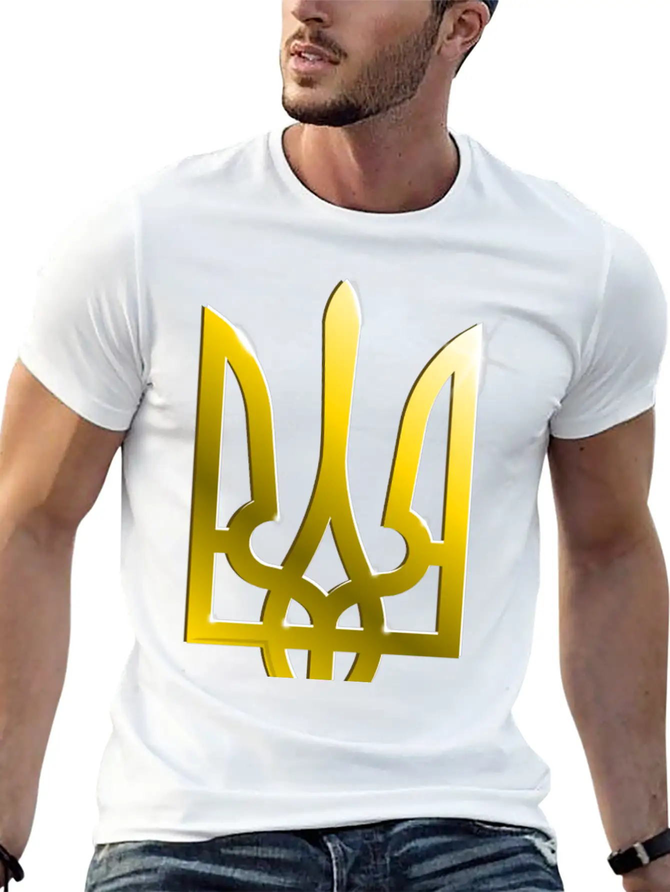 Ukraine Coat Of Arms Gradient Breathable Graphic T-Shirt – Perfect For Casual Days