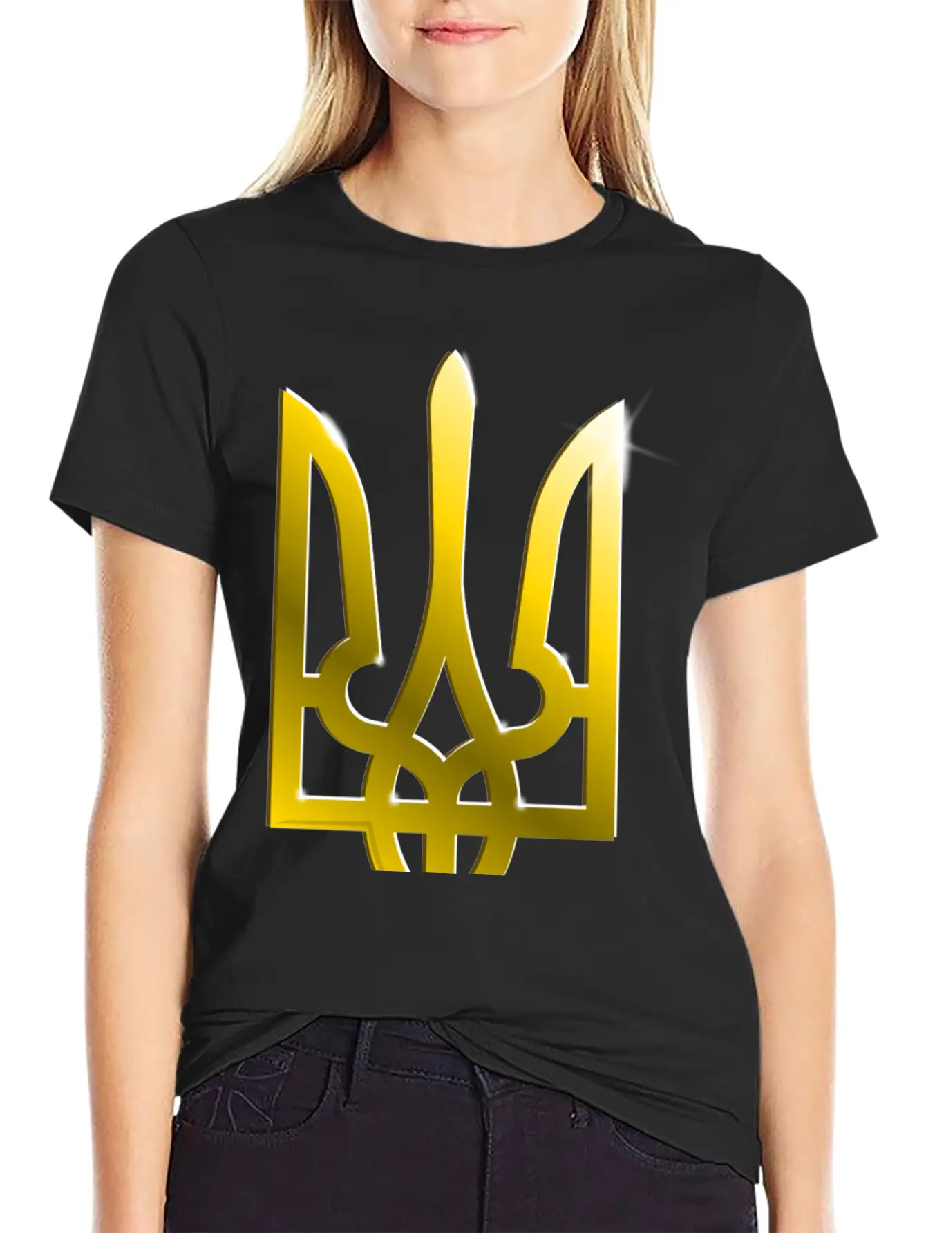 Ukraine Coat Of Arms Gradient Breathable Graphic T-Shirt – Perfect For Casual Days
