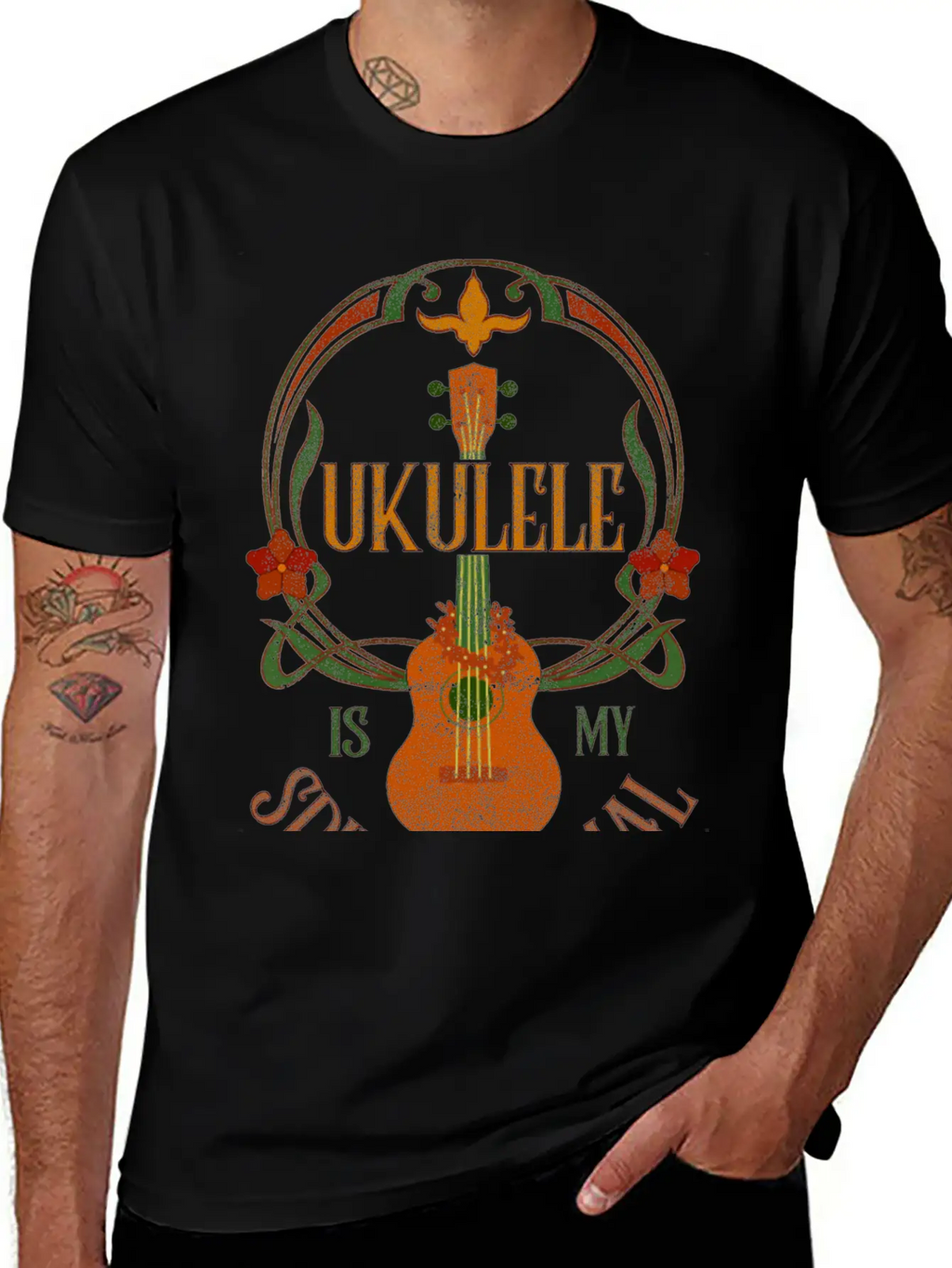 Ukulele Is My Spirit Animal Classic Cotton Tee – Unisex Comfort For Any Season
