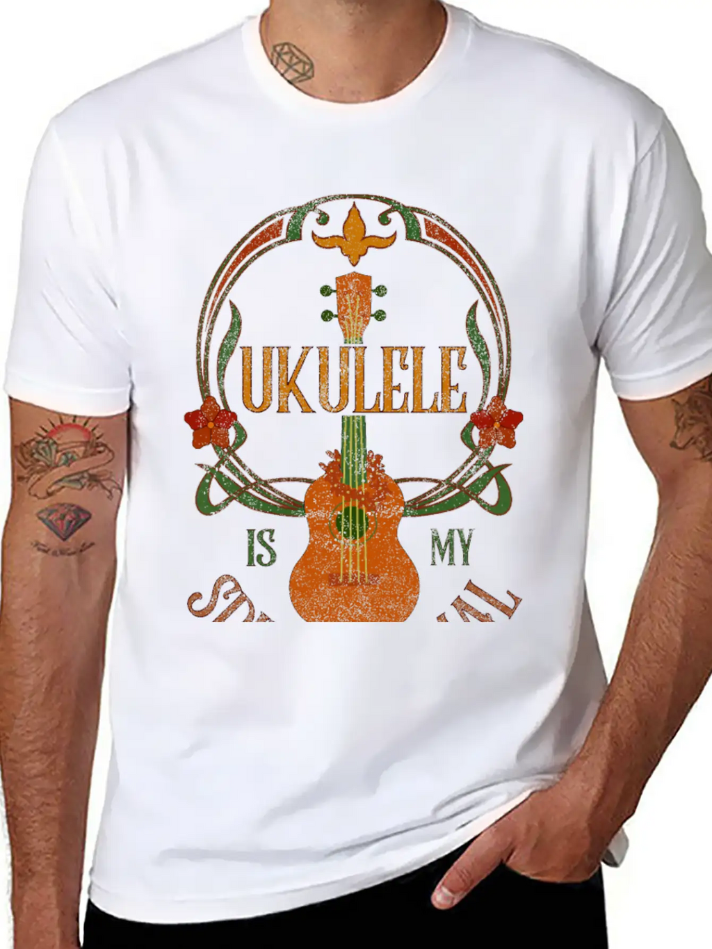 Ukulele Is My Spirit Animal Classic Cotton Tee – Unisex Comfort For Any Season