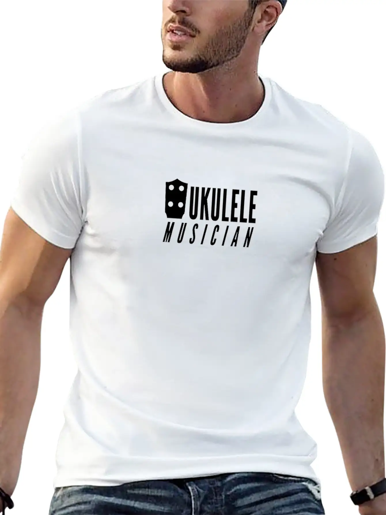 Ukulele Musician Breathable Soft Cotton T-Shirt – Timeless Casual Look