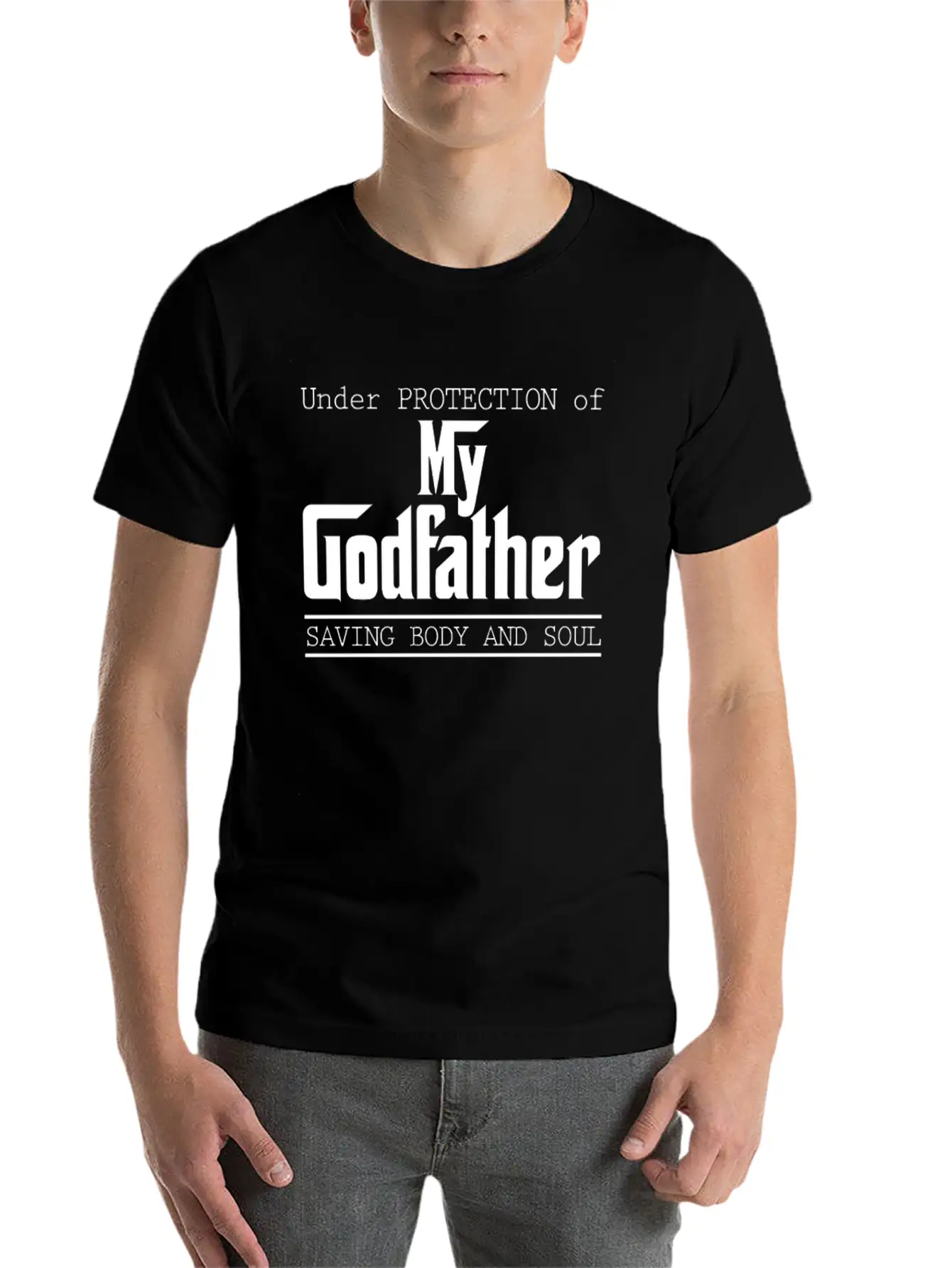 Under Protection Of Godfather Modern Fit Casual T-Shirt – Clean And Versatile Design