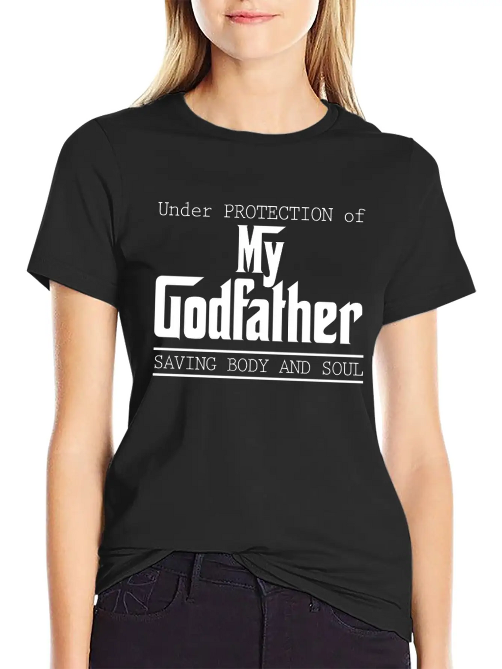 Under Protection Of Godfather Modern Fit Casual T-Shirt – Clean And Versatile Design