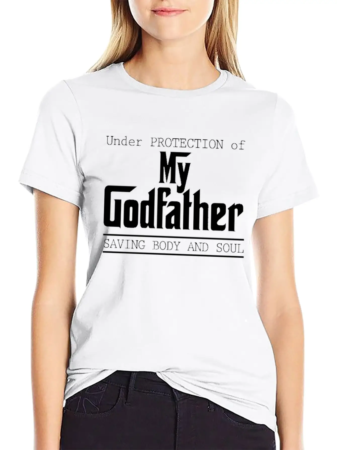 Under Protection Of Godfather Modern Fit Casual T-Shirt – Clean And Versatile Design
