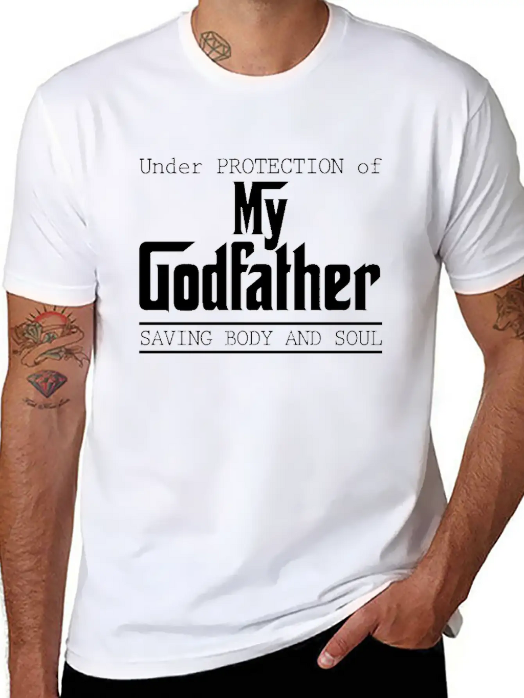 Under Protection Of Godfather Modern Fit Casual T-Shirt – Clean And Versatile Design