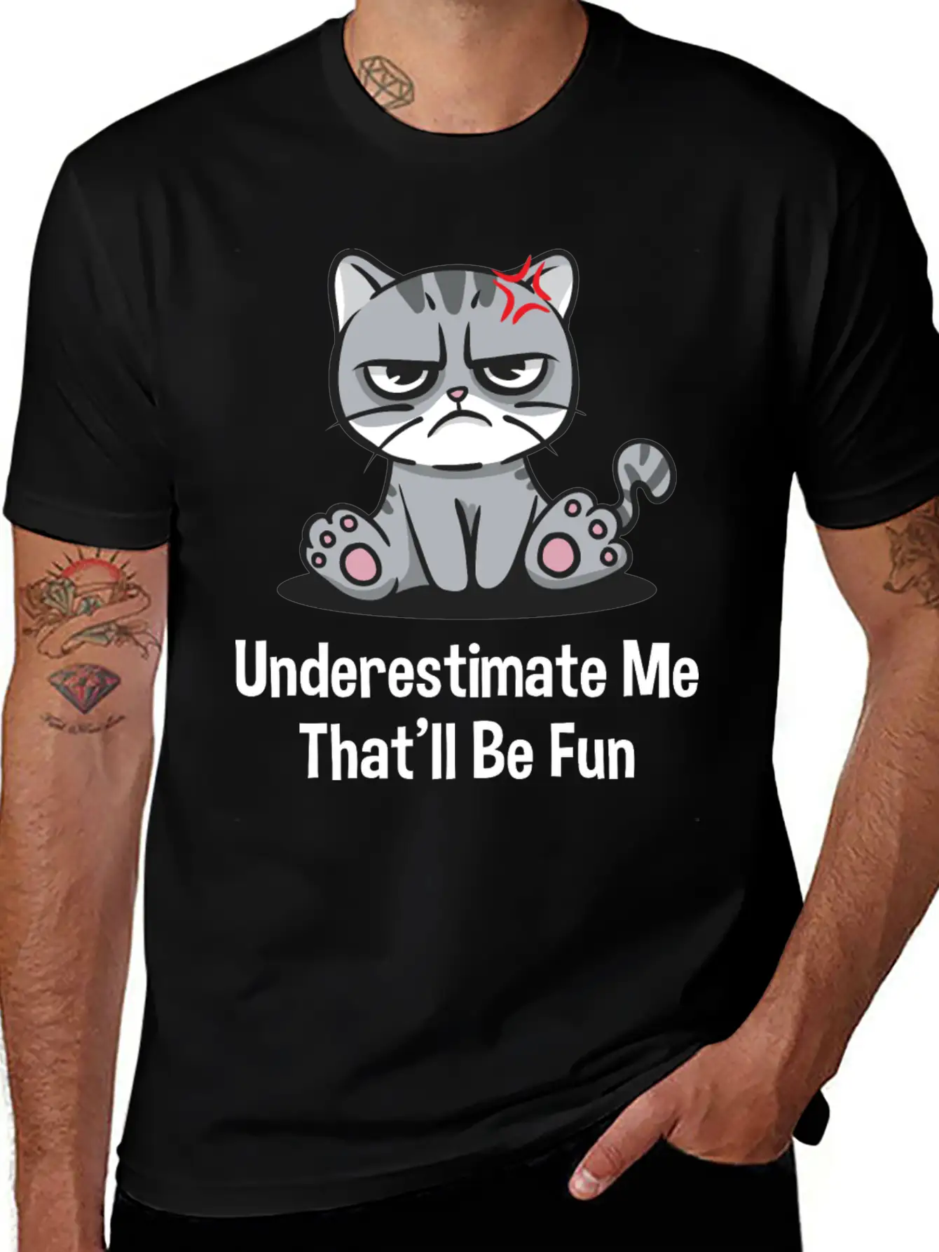 Underestimate Me Thatll Be Fun Funny Sarcastic Hum Basic Graphic T-Shirt – Daily Comfort In Soft Cotton