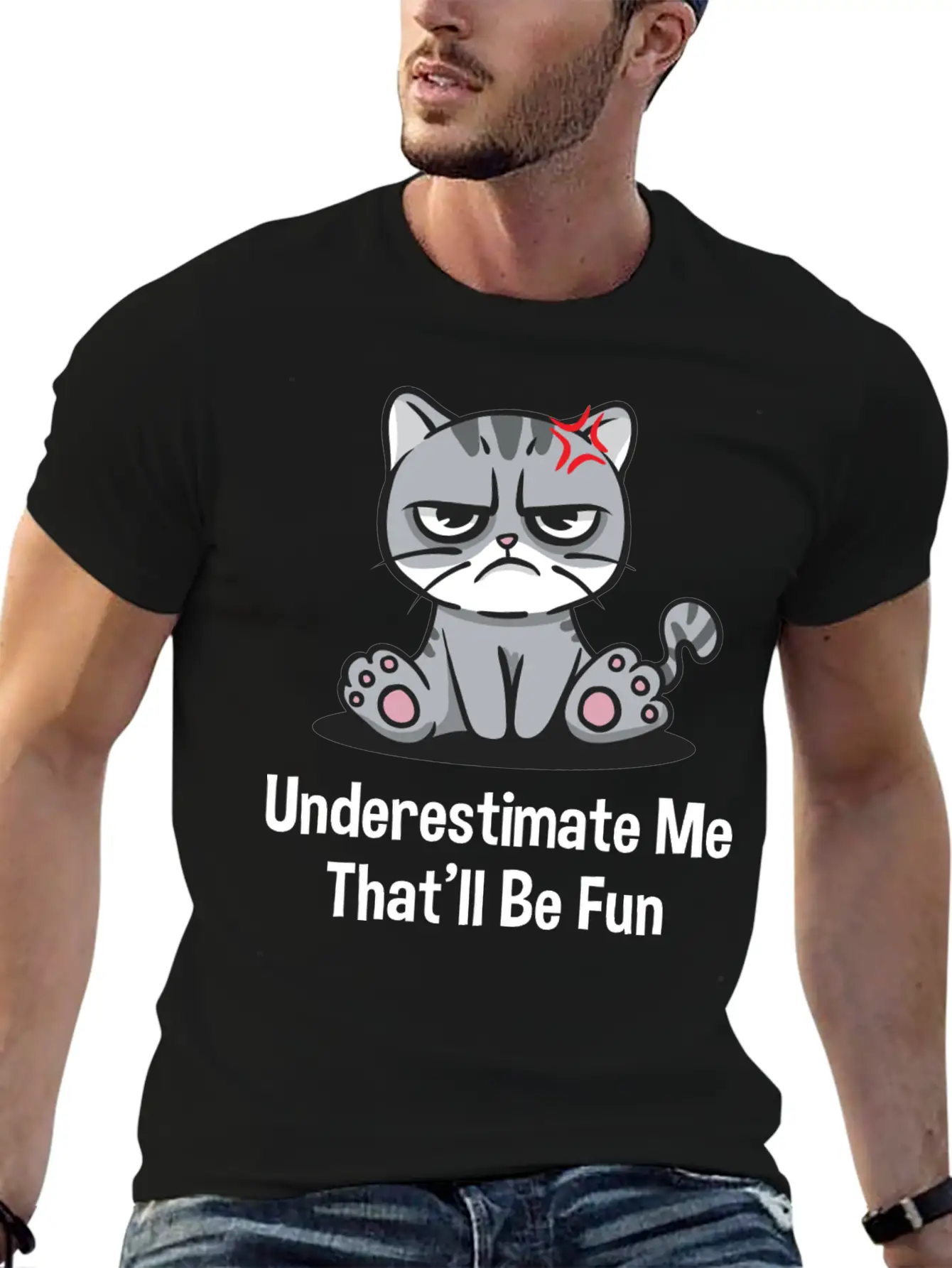 Underestimate Me Thatll Be Fun Funny Sarcastic Hum Basic Graphic T-Shirt – Daily Comfort In Soft Cotton