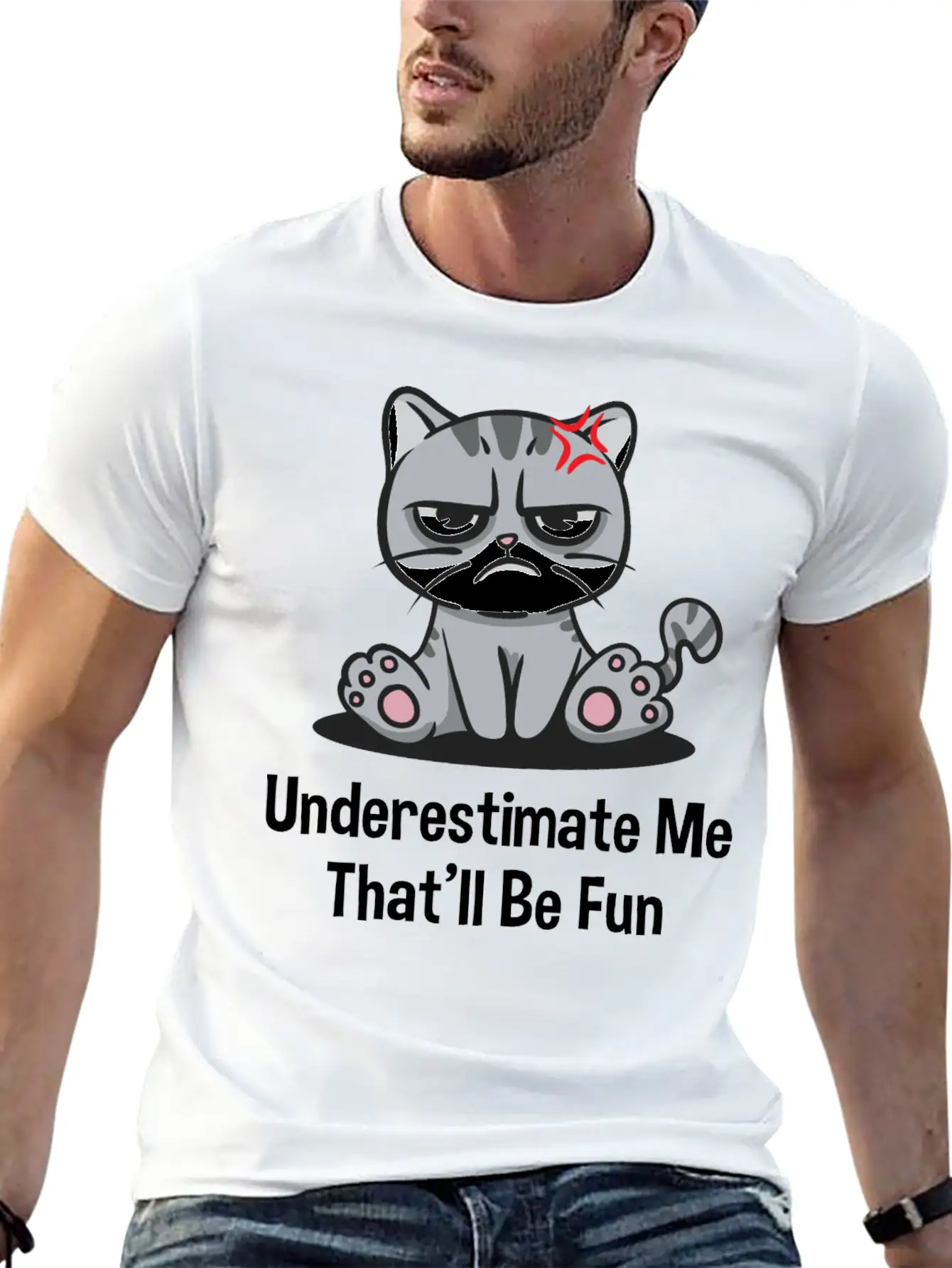 Underestimate Me Thatll Be Fun Funny Sarcastic Hum Basic Graphic T-Shirt – Daily Comfort In Soft Cotton