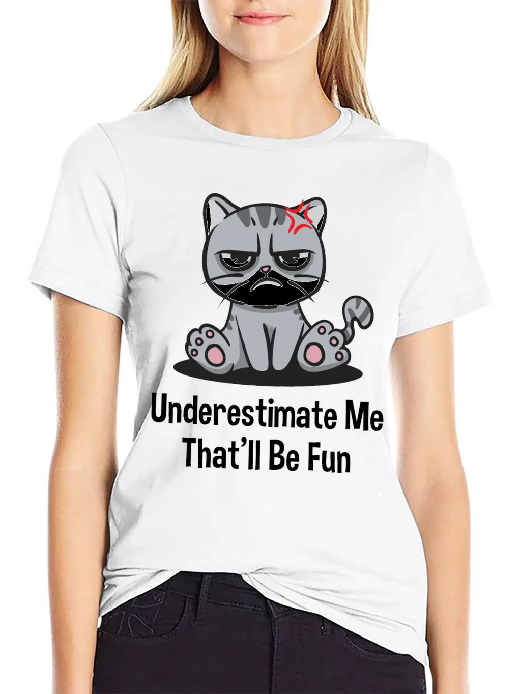 Underestimate Me Thatll Be Fun Funny Sarcastic Hum Basic Graphic T-Shirt – Daily Comfort In Soft Cotton