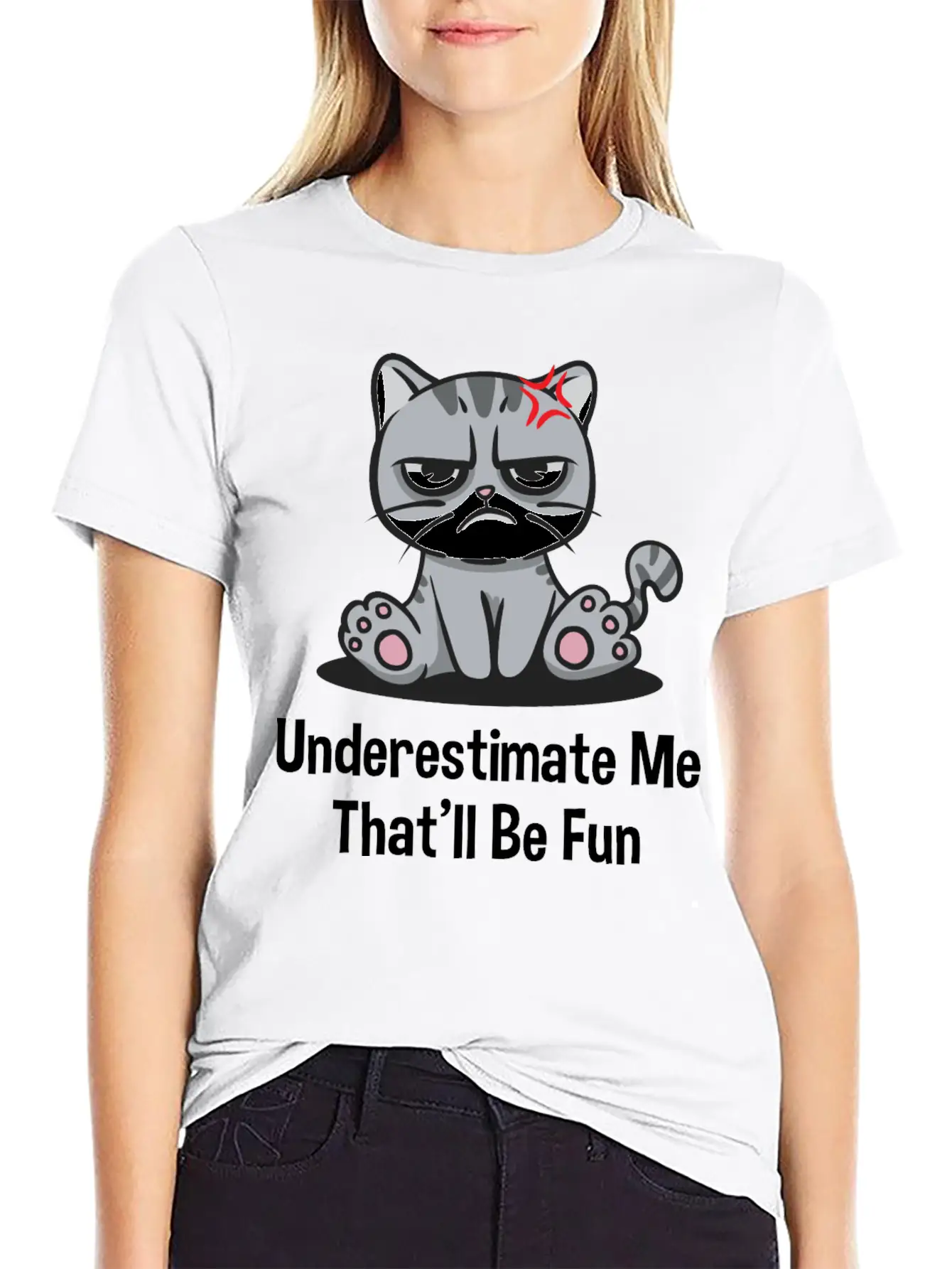 Underestimate Me Thatll Be Fun Funny Sarcastic Hum Basic Graphic T-Shirt – Daily Comfort In Soft Cotton