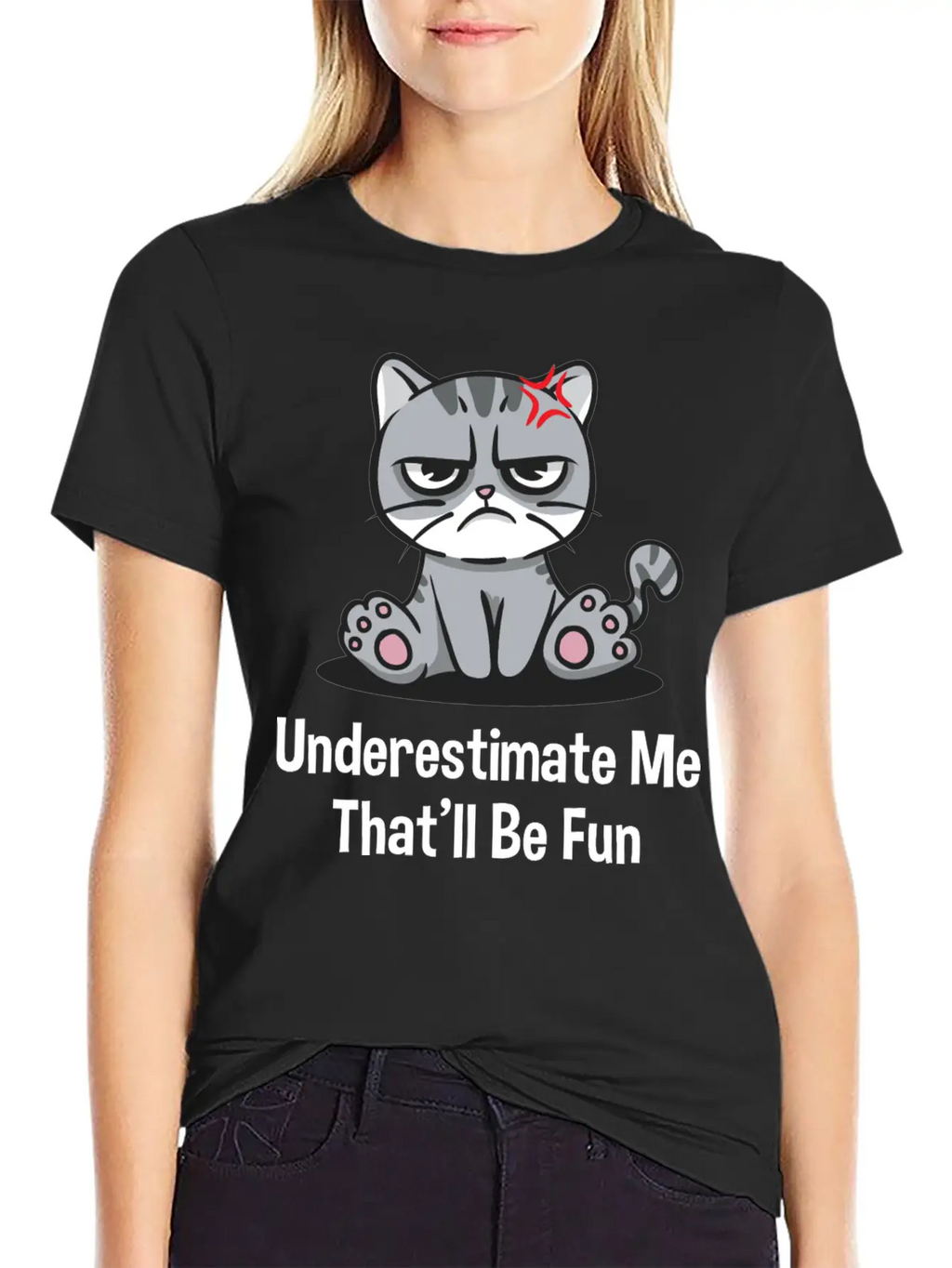Underestimate Me Thatll Be Fun Funny Sarcastic Hum Basic Graphic T-Shirt – Daily Comfort In Soft Cotton