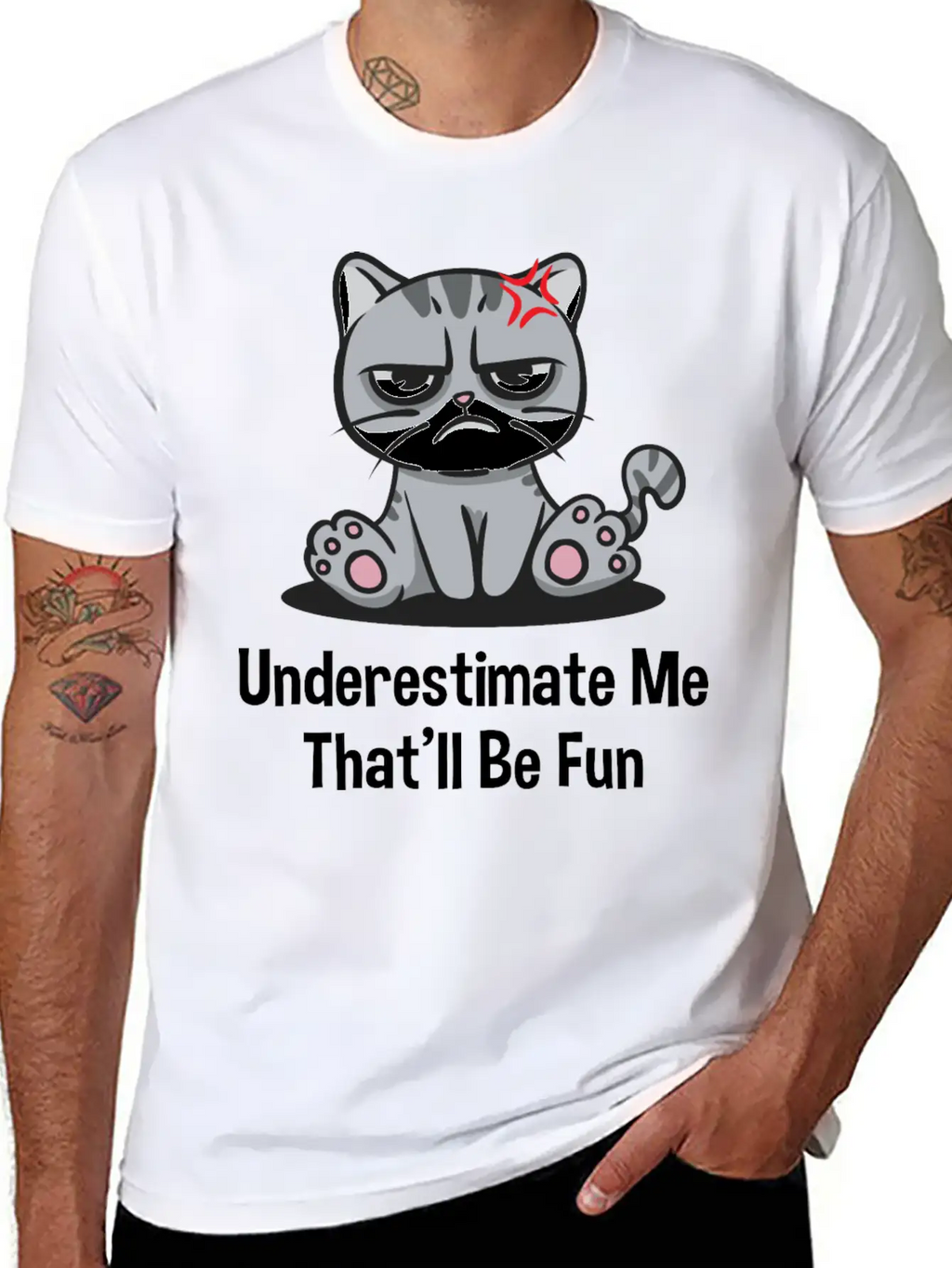 Underestimate Me Thatll Be Fun Funny Sarcastic Hum Basic Graphic T-Shirt – Daily Comfort In Soft Cotton