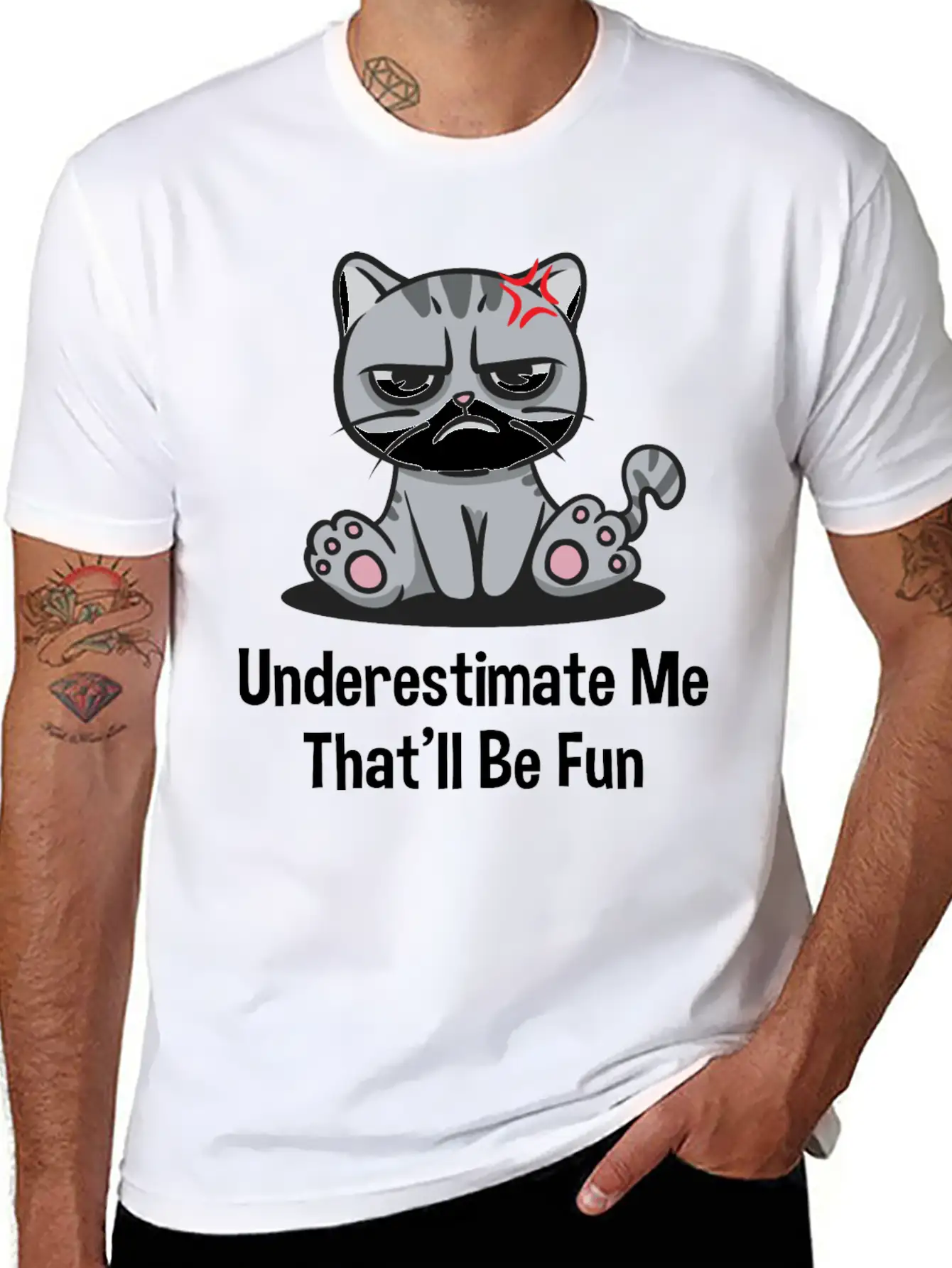 Underestimate Me Thatll Be Fun Funny Sarcastic Hum Basic Graphic T-Shirt – Daily Comfort In Soft Cotton