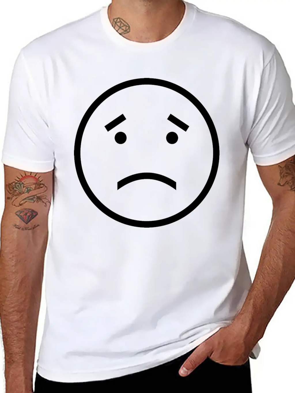 Unhappy Face Relaxed Everyday Tee – Lightweight And Durable Cotton