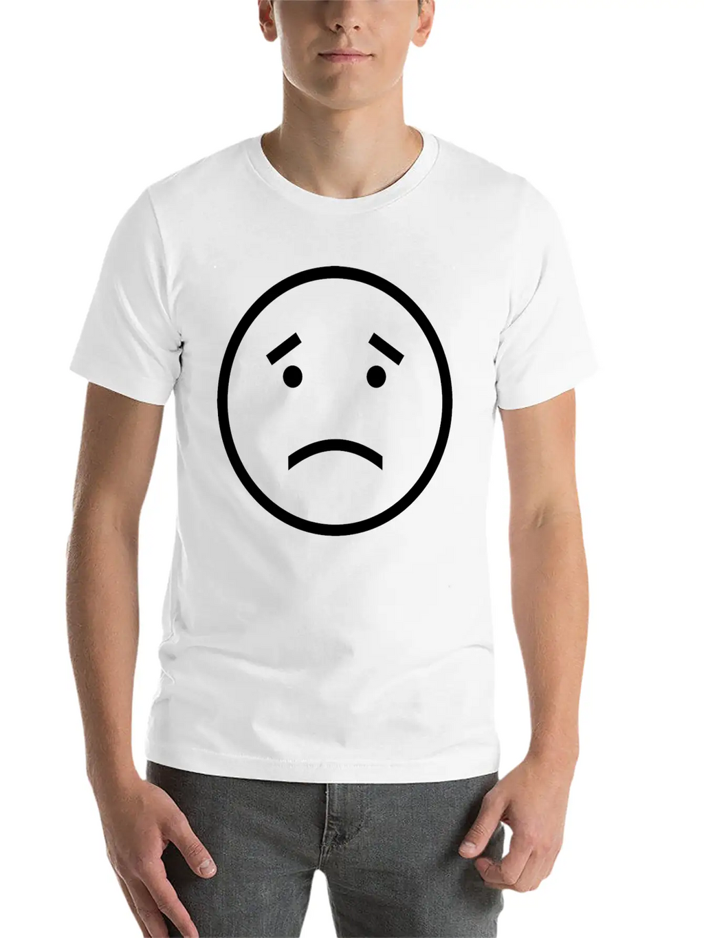 Unhappy Face Relaxed Everyday Tee – Lightweight And Durable Cotton