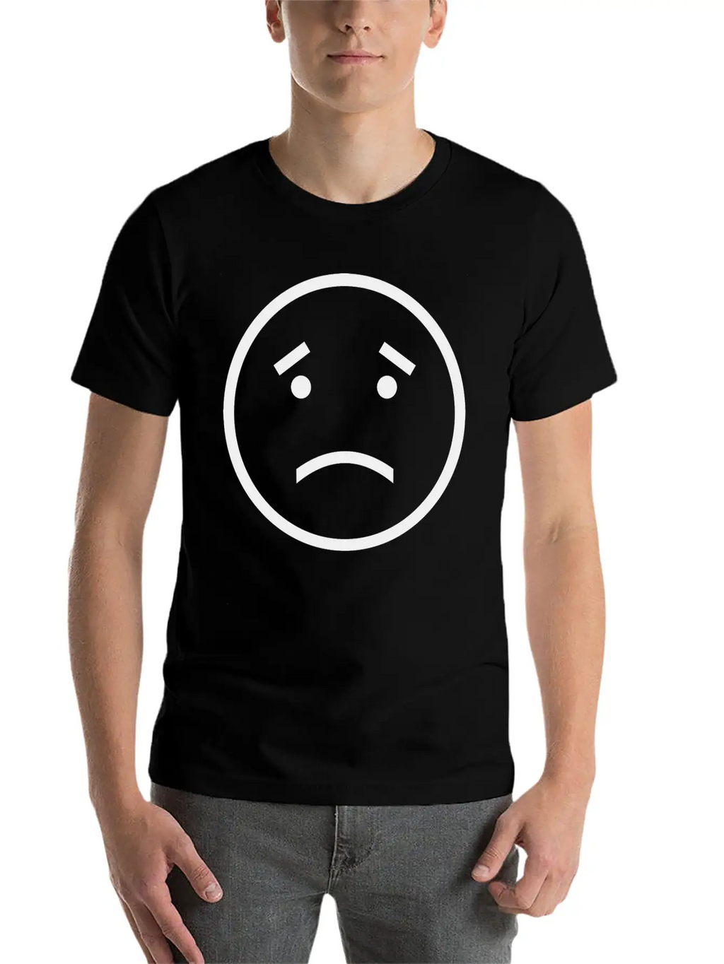 Unhappy Face Relaxed Everyday Tee – Lightweight And Durable Cotton