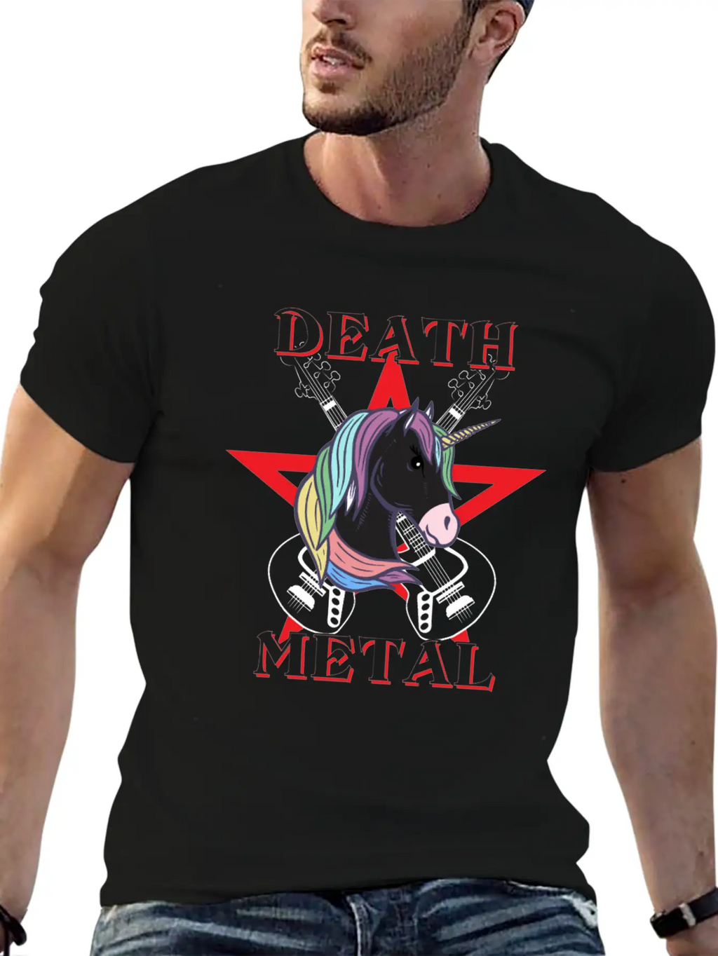 Unicorn Death Metal Funny Heavy Metal Unicorn Classic Cotton Tee – Unisex Comfort For Any Season