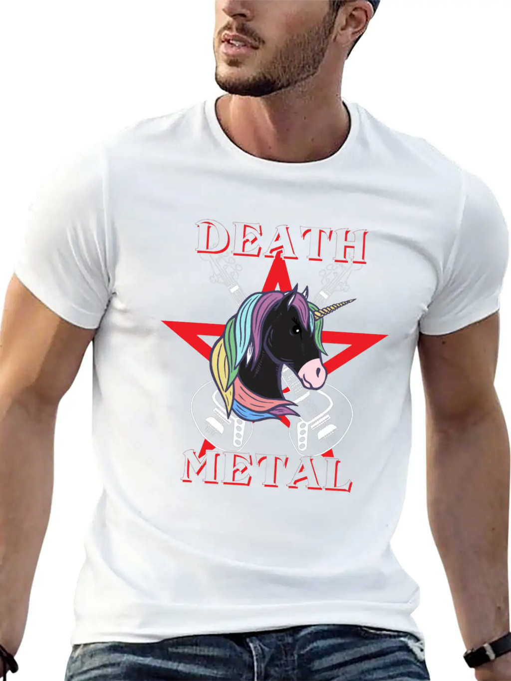 Unicorn Death Metal Funny Heavy Metal Unicorn Classic Cotton Tee – Unisex Comfort For Any Season