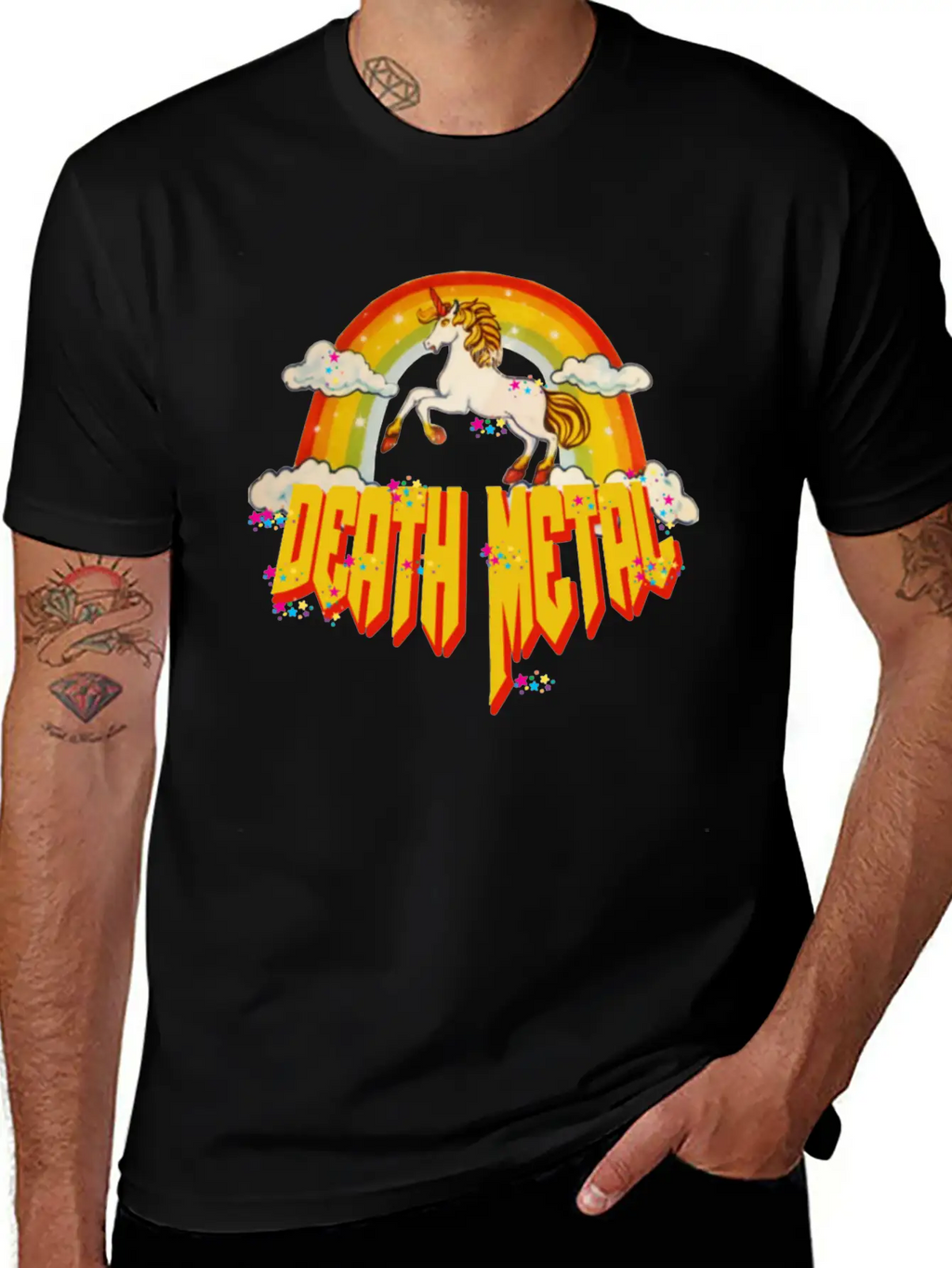 Unicorn Of Death Metal Breathable Graphic T-Shirt – Perfect For Casual Days