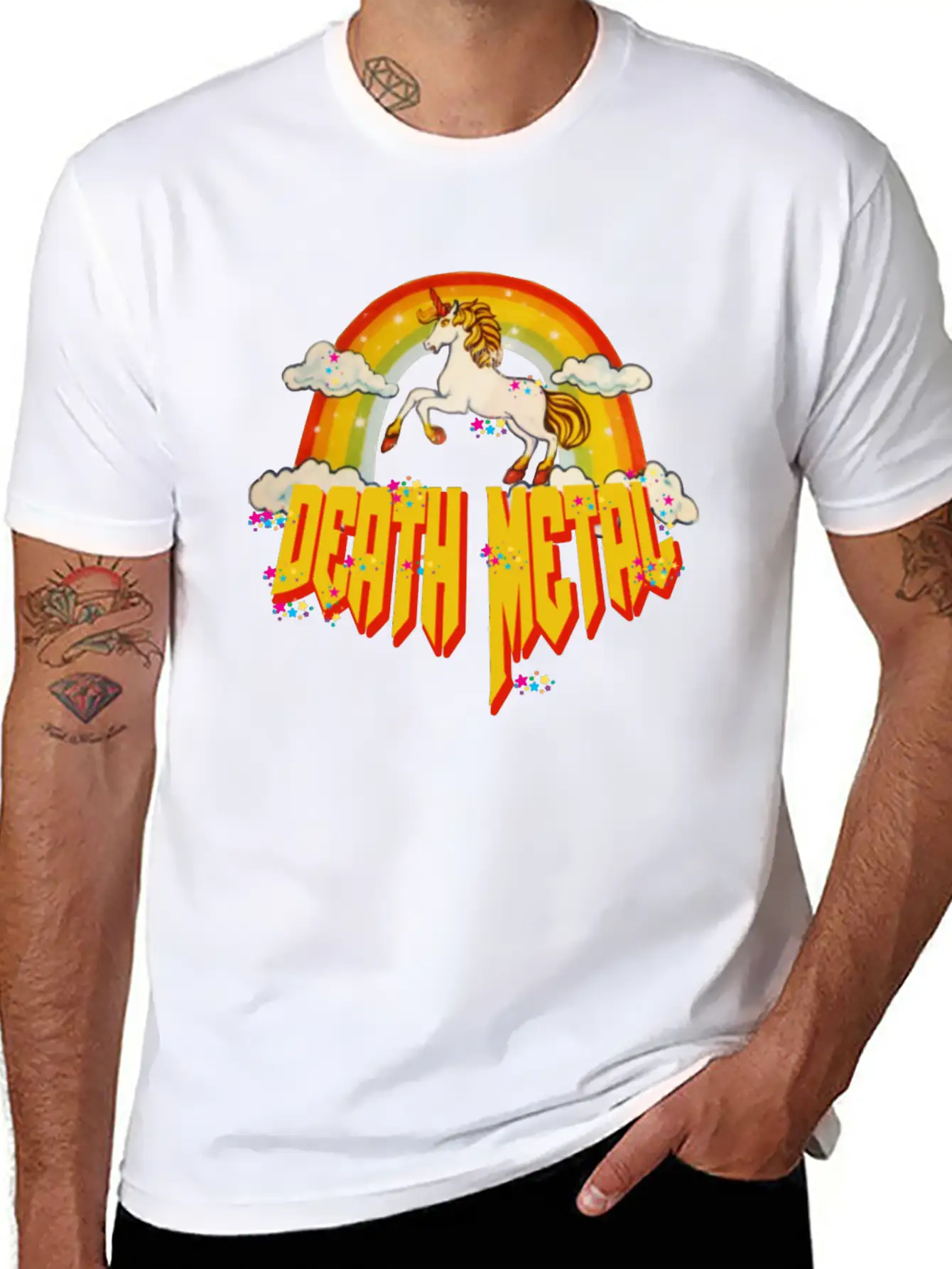Unicorn Of Death Metal Breathable Graphic T-Shirt – Perfect For Casual Days