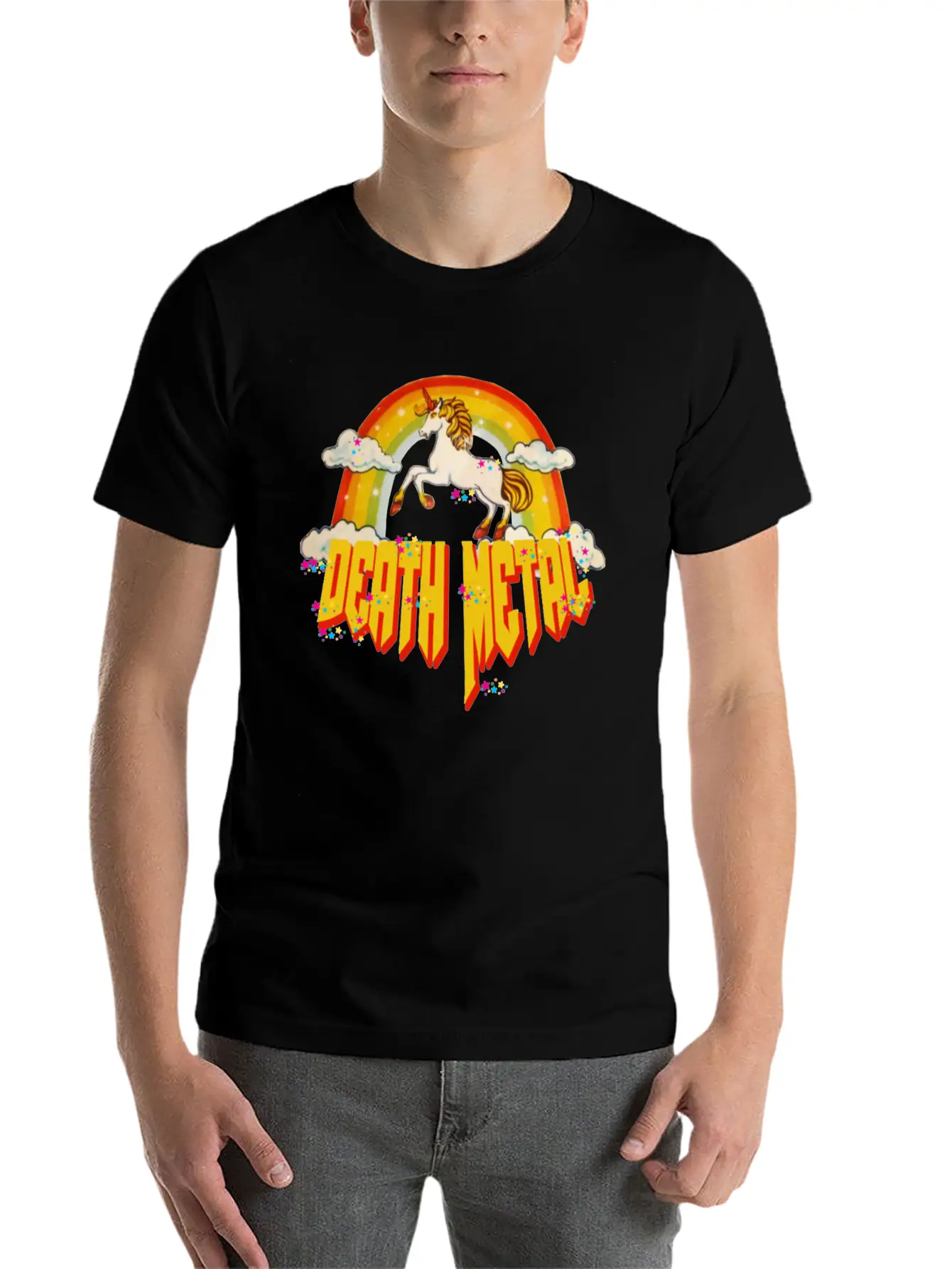 Unicorn Of Death Metal Breathable Graphic T-Shirt – Perfect For Casual Days