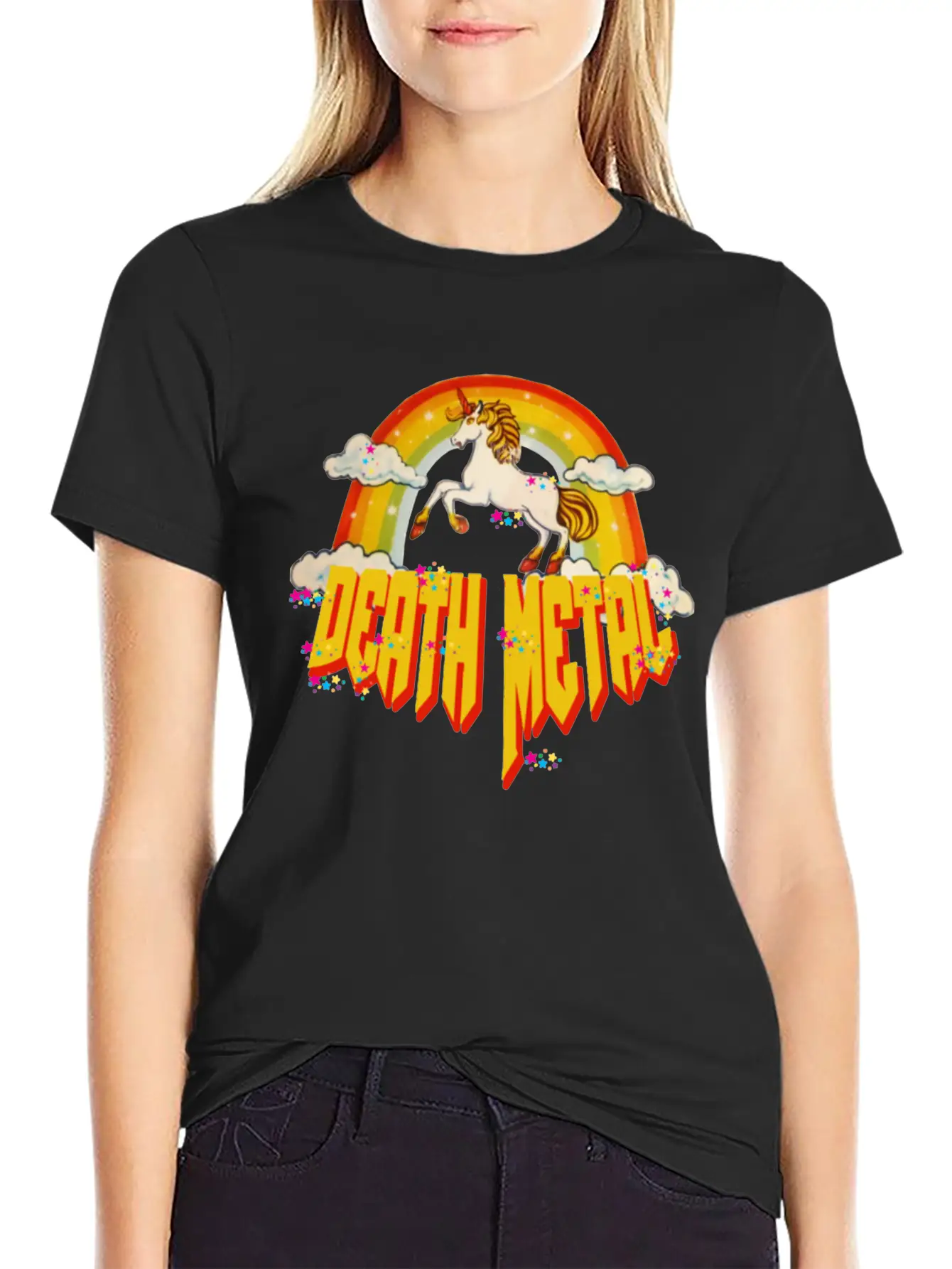 Unicorn Of Death Metal Breathable Graphic T-Shirt – Perfect For Casual Days