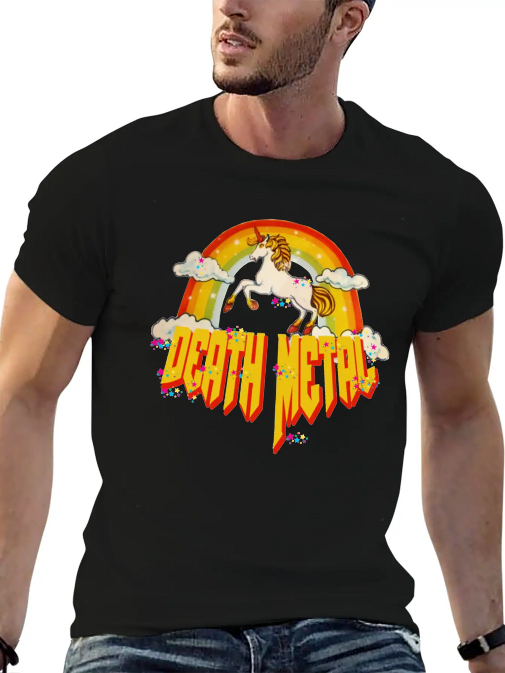 Unicorn Of Death Metal Breathable Graphic T-Shirt – Perfect For Casual Days