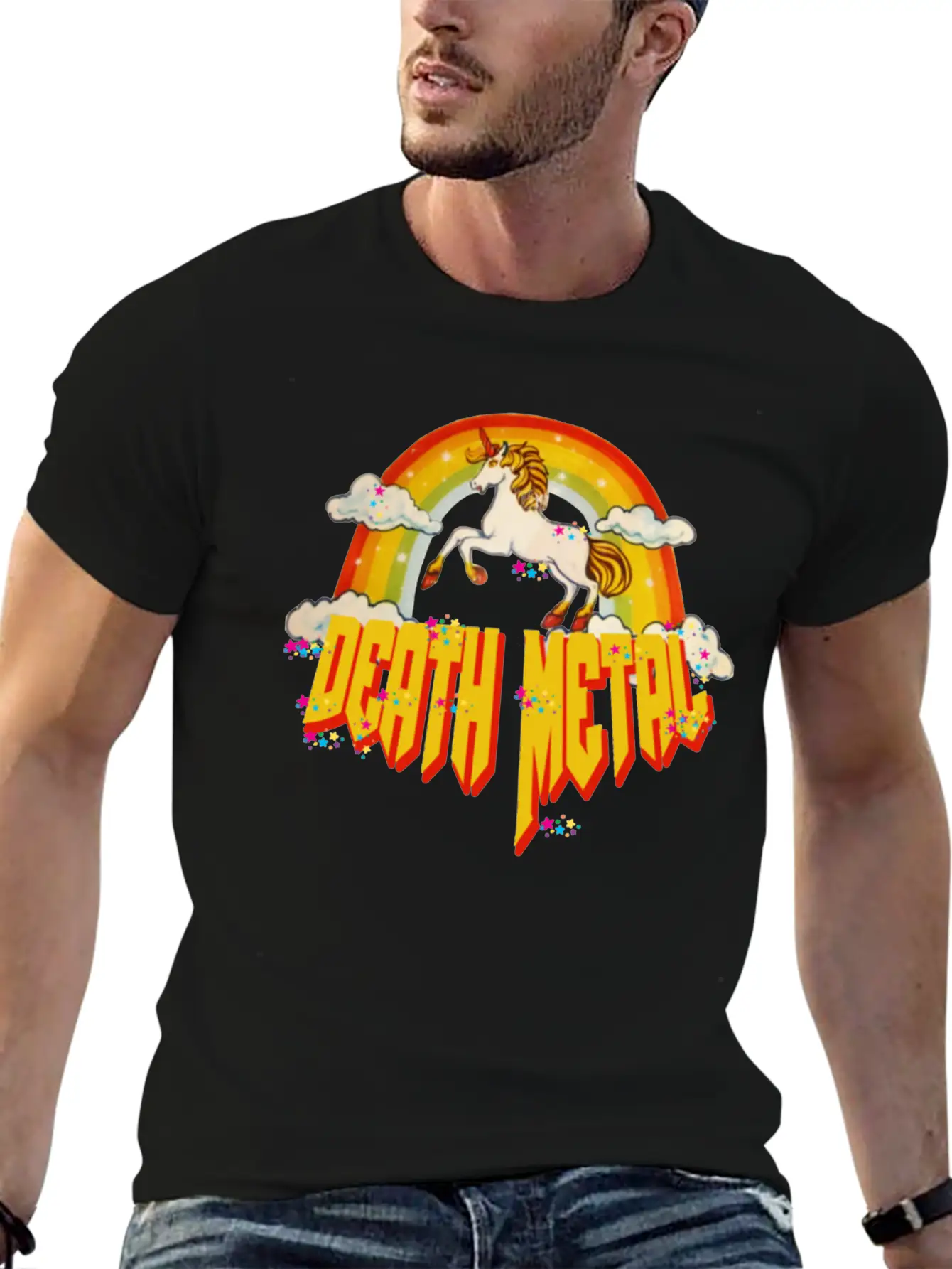 Unicorn Of Death Metal Breathable Graphic T-Shirt – Perfect For Casual Days
