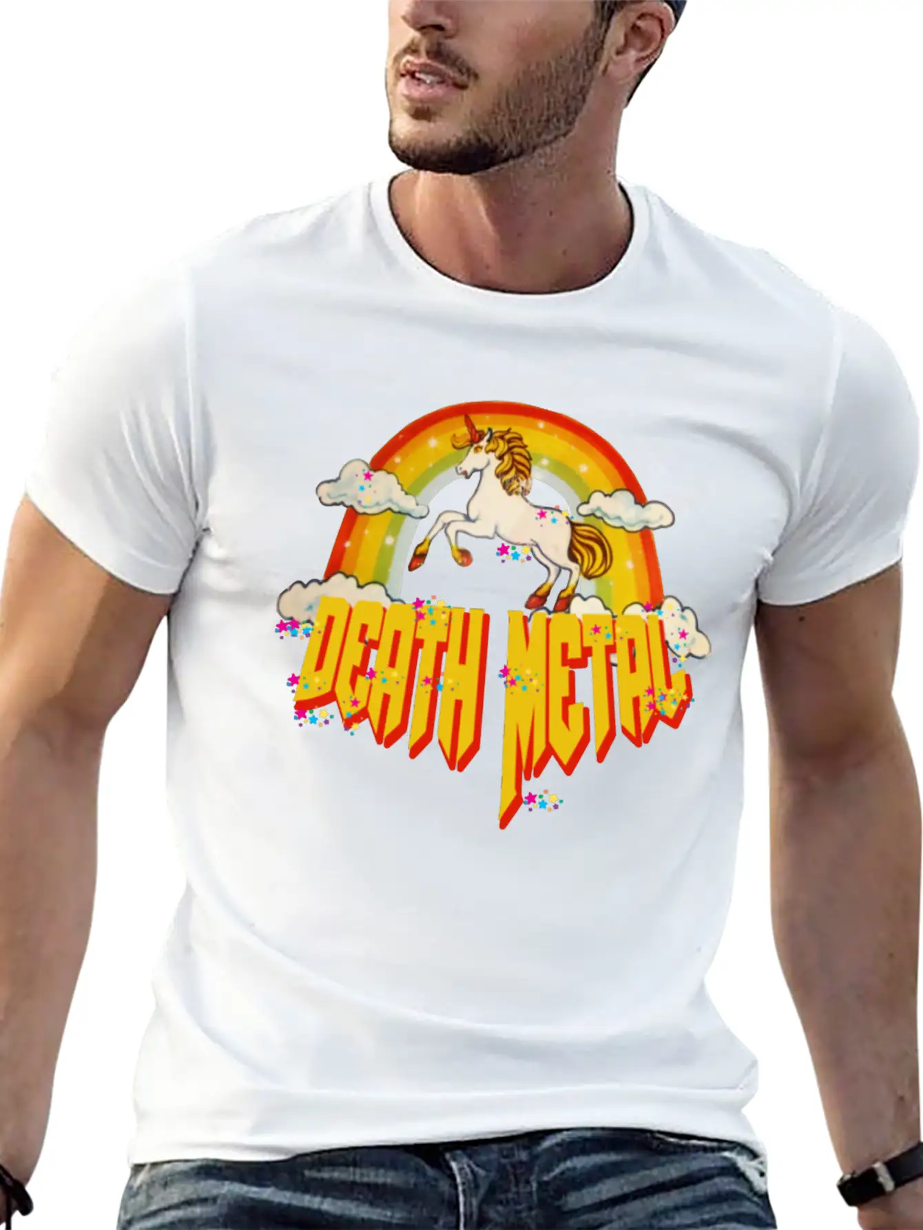 Unicorn Of Death Metal Breathable Graphic T-Shirt – Perfect For Casual Days