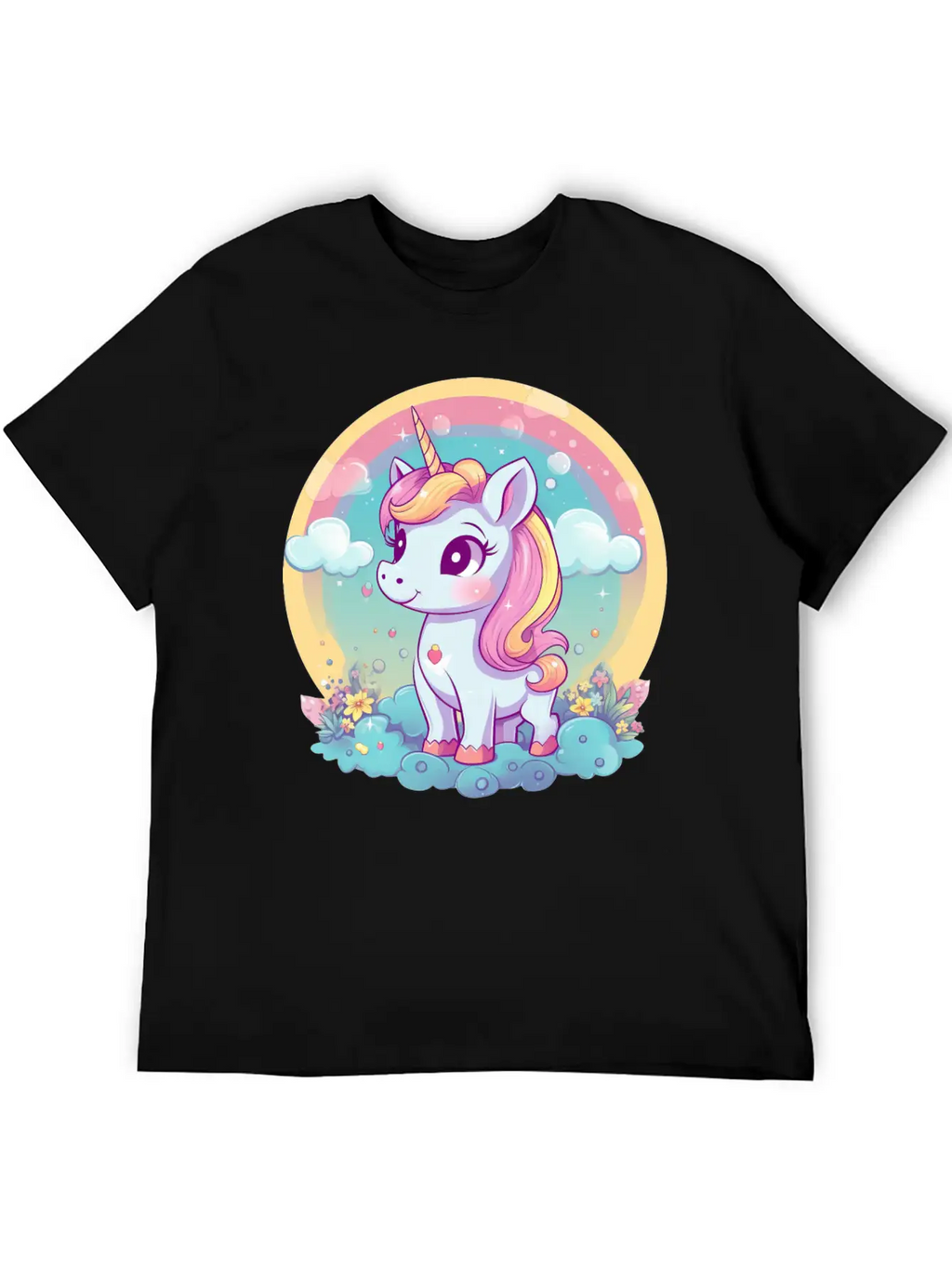 Unicorn Rainbow Sunset Essential Cotton Tee For Daily Outfits – Unisex Style