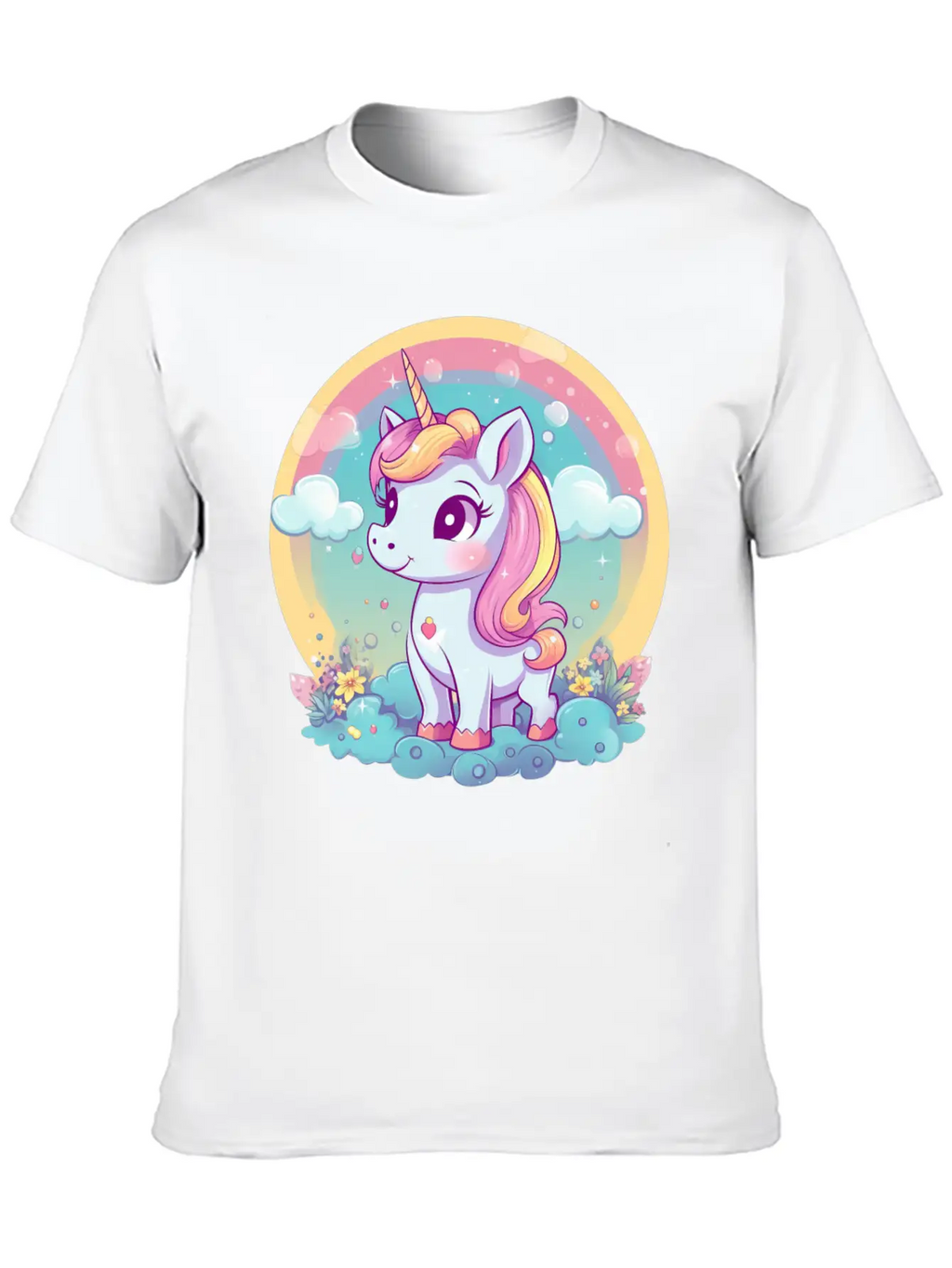 Unicorn Rainbow Sunset Essential Cotton Tee For Daily Outfits – Unisex Style