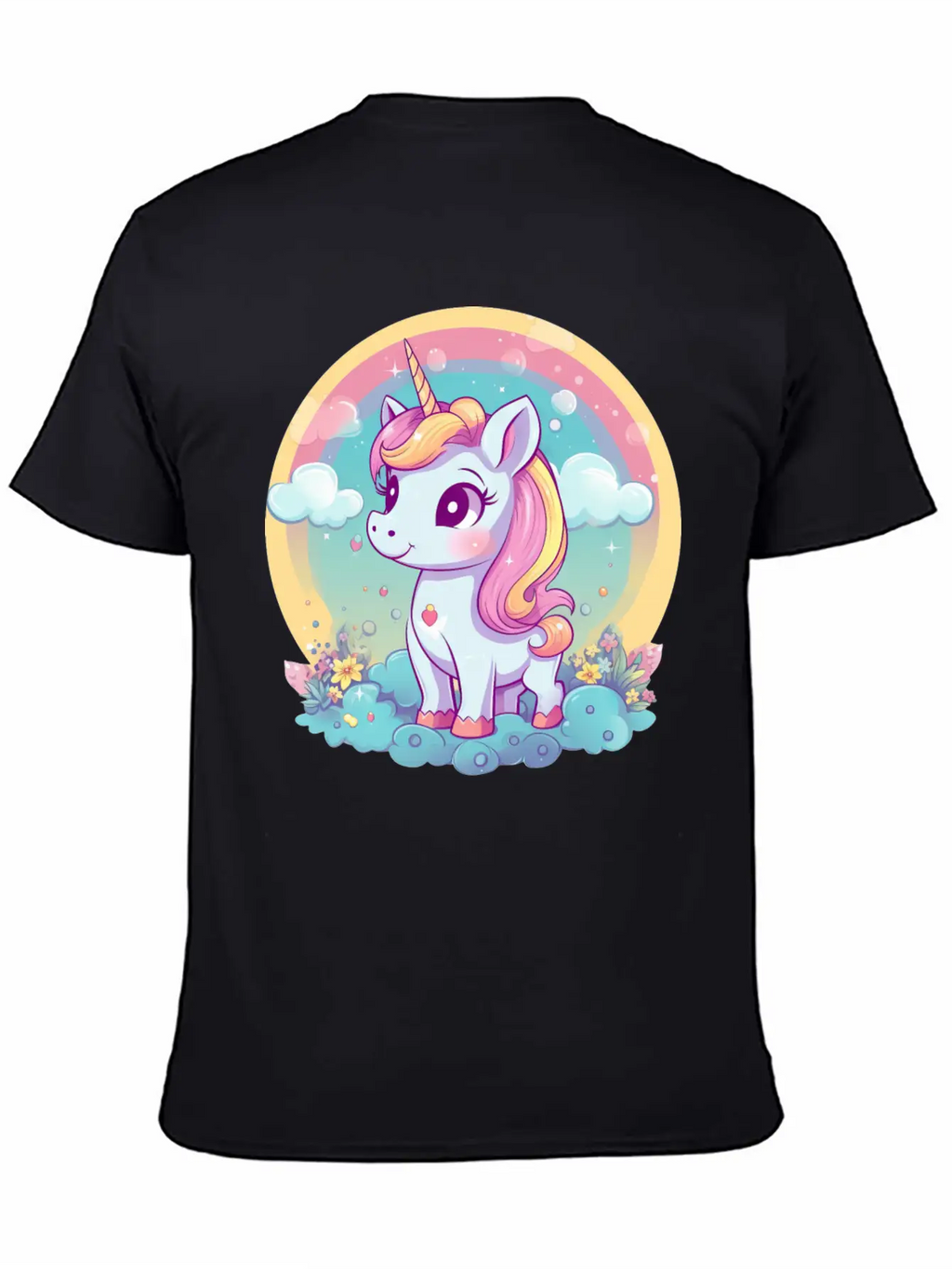 Unicorn Rainbow Sunset Essential Cotton Tee For Daily Outfits – Unisex Style