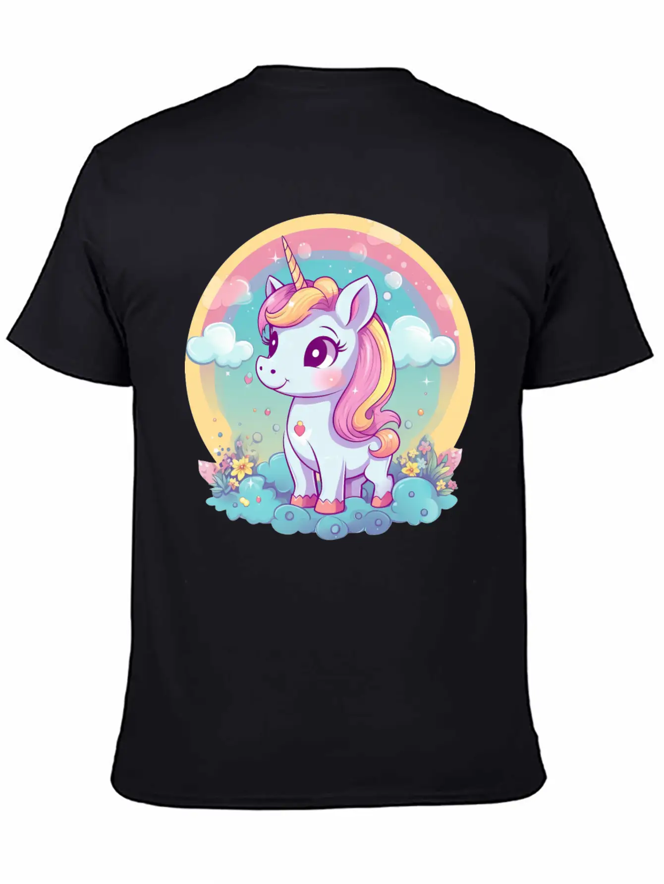 Unicorn Rainbow Sunset Essential Cotton Tee For Daily Outfits – Unisex Style