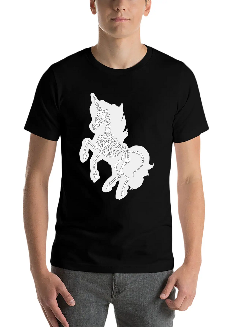 Unicorn Skeleton Breathable Soft Cotton T-Shirt – Timeless Casual Look