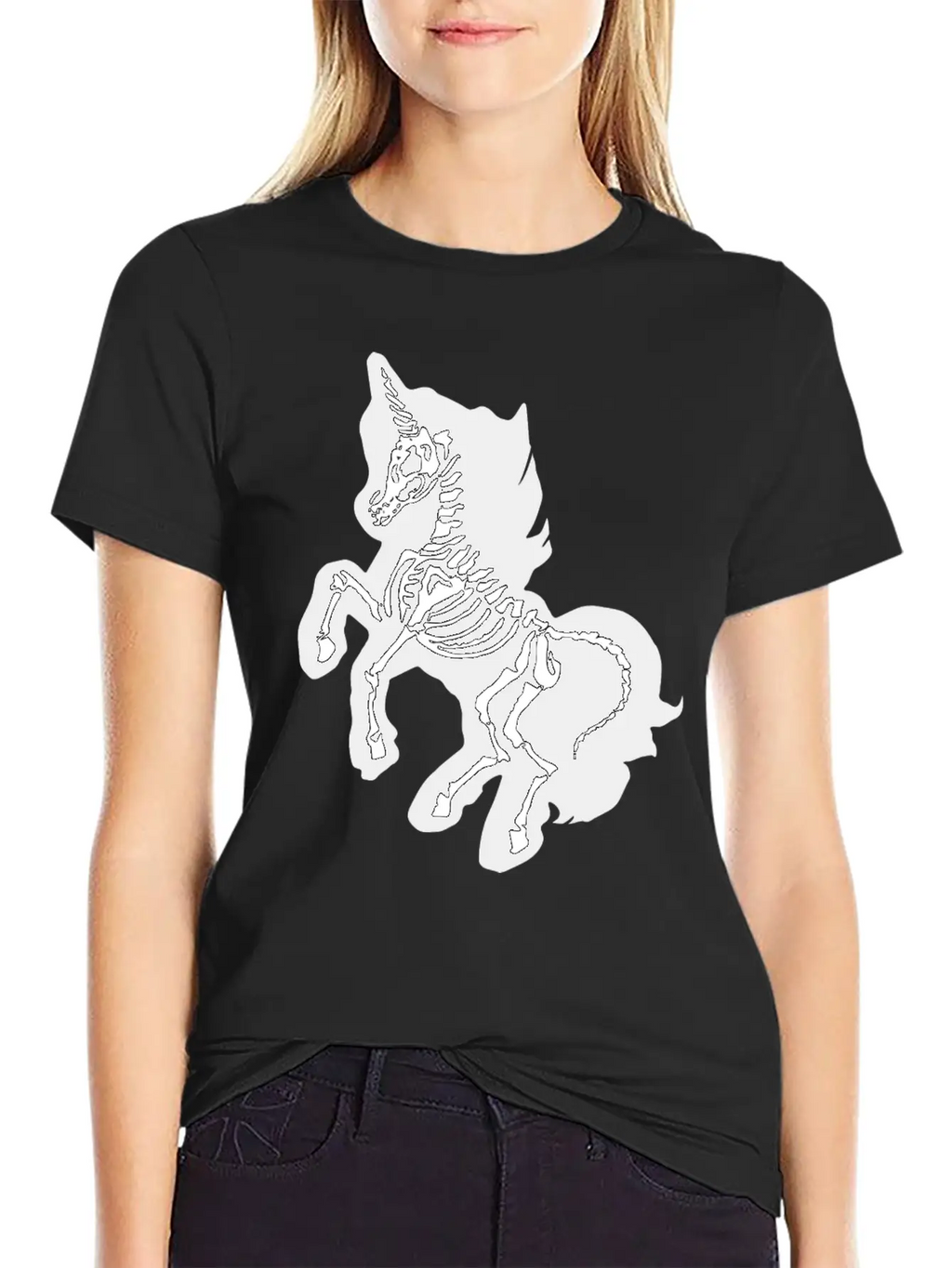 Unicorn Skeleton Breathable Soft Cotton T-Shirt – Timeless Casual Look