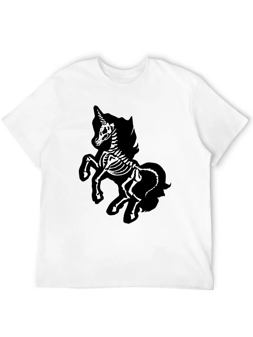 Unicorn Skeleton Breathable Soft Cotton T-Shirt – Timeless Casual Look