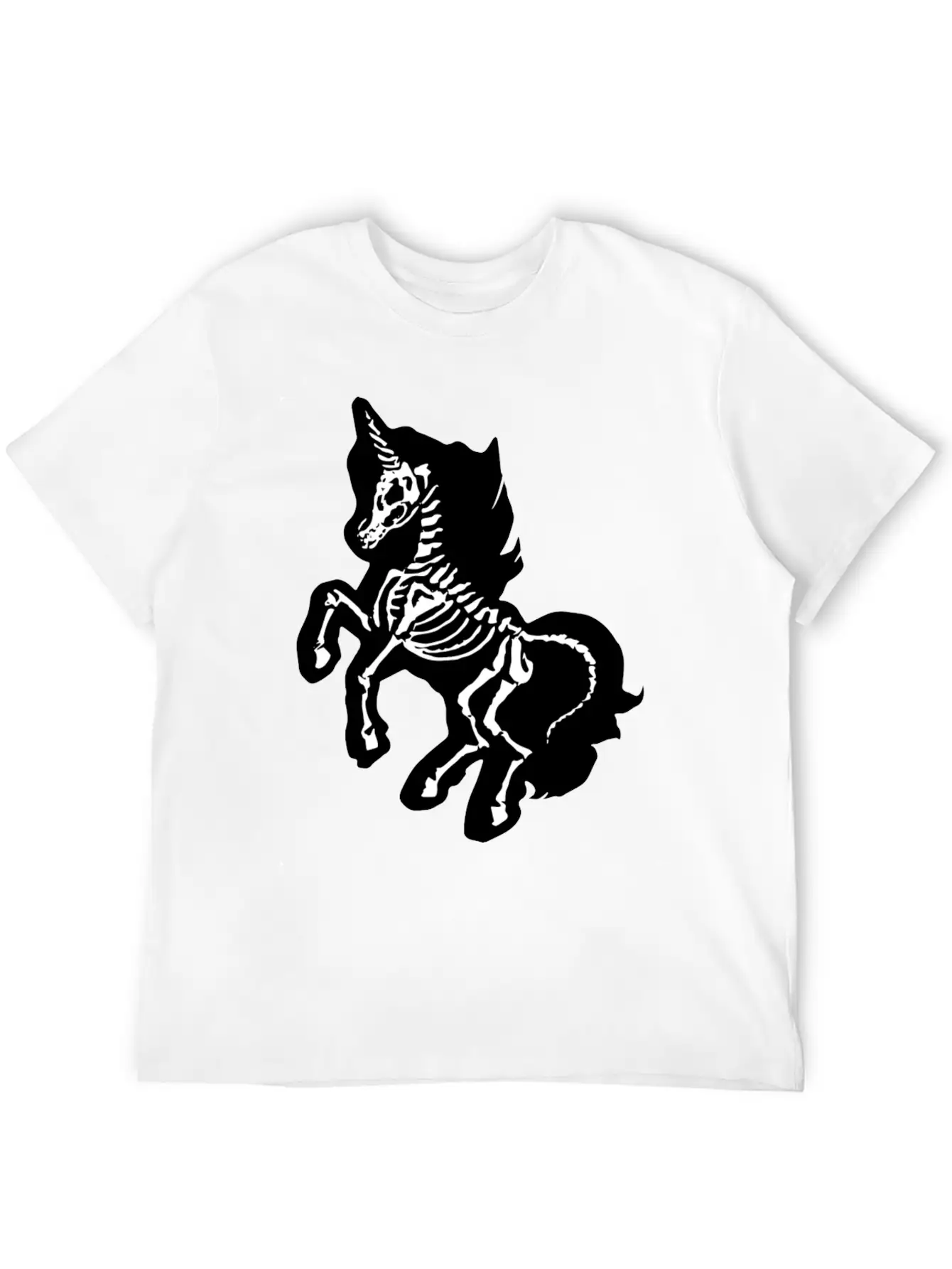 Unicorn Skeleton Breathable Soft Cotton T-Shirt – Timeless Casual Look