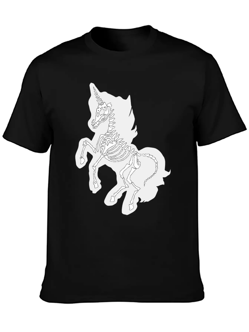 Unicorn Skeleton Breathable Soft Cotton T-Shirt – Timeless Casual Look