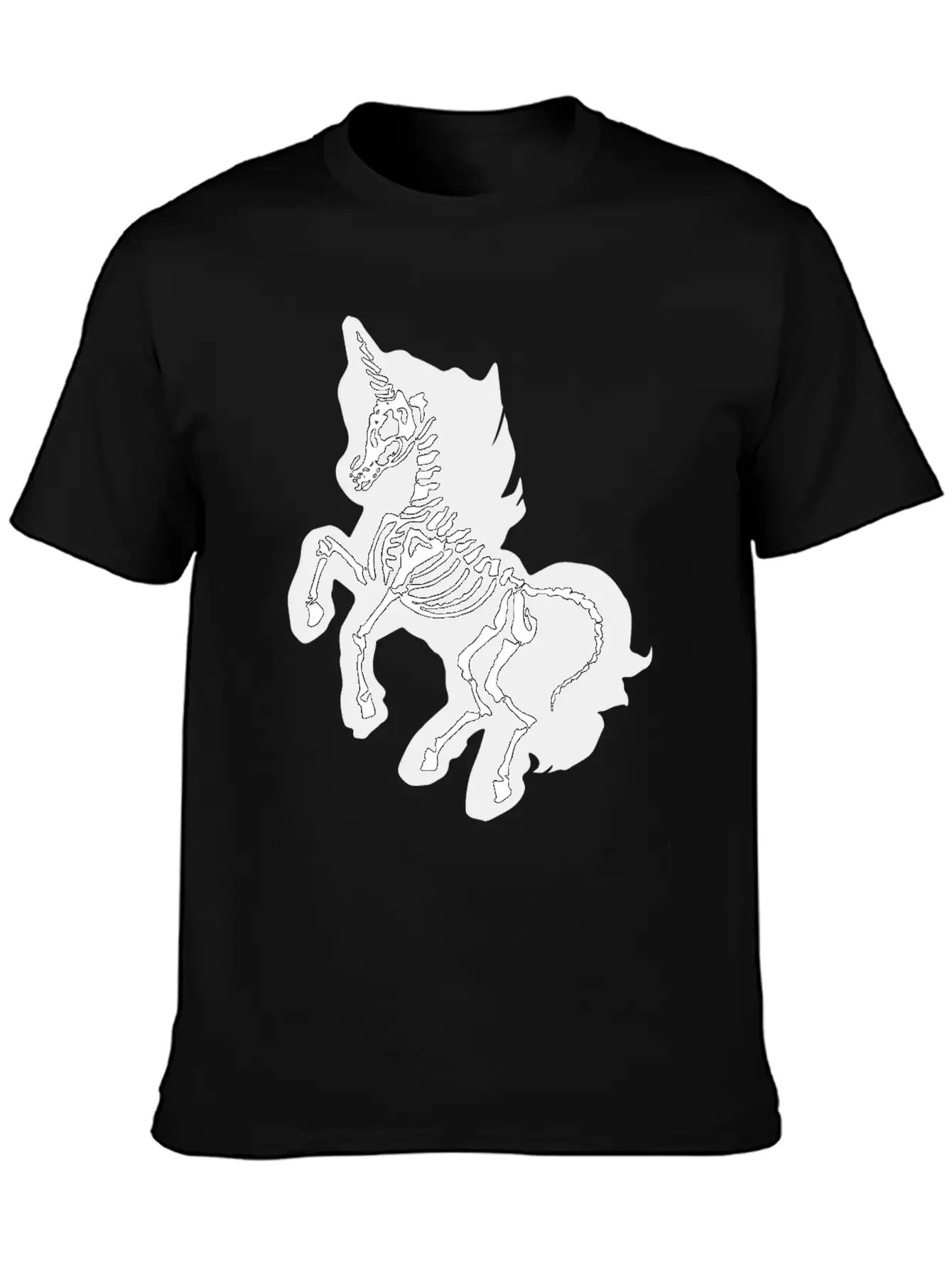 Unicorn Skeleton Breathable Soft Cotton T-Shirt – Timeless Casual Look