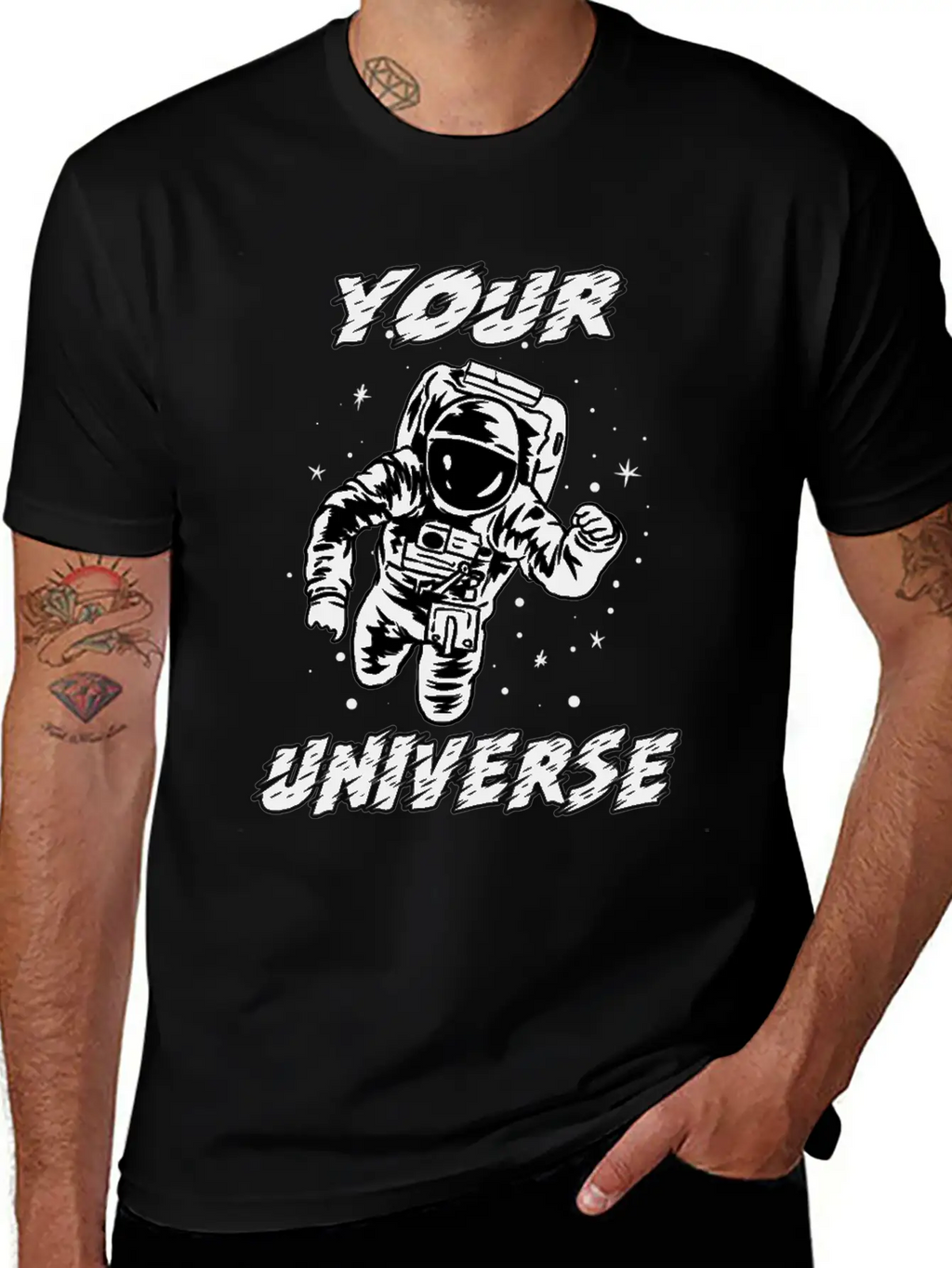 Universe Traveler Space-man Galaxies Stars Gift Basic Graphic T-Shirt – Daily Comfort In Soft Cotton