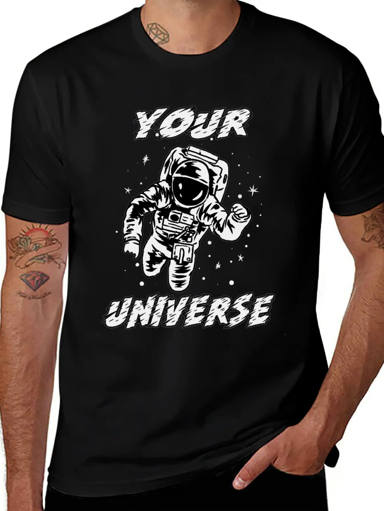 Universe Traveler Space-man Galaxies Stars Gift Basic Graphic T-Shirt – Daily Comfort In Soft Cotton