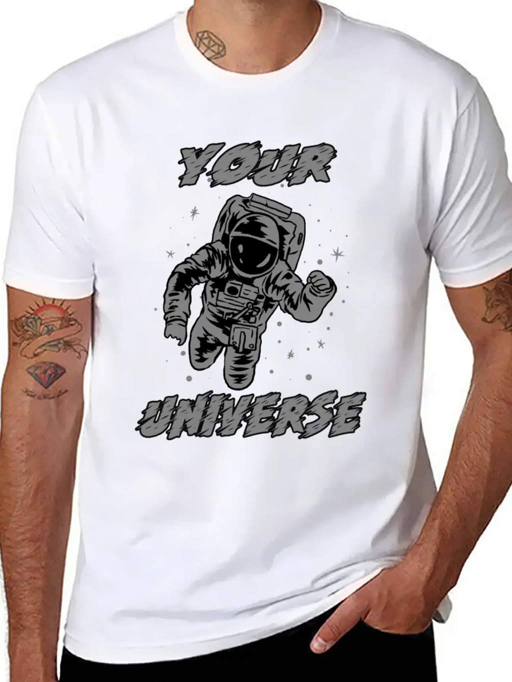 Universe Traveler Space-man Galaxies Stars Gift Basic Graphic T-Shirt – Daily Comfort In Soft Cotton